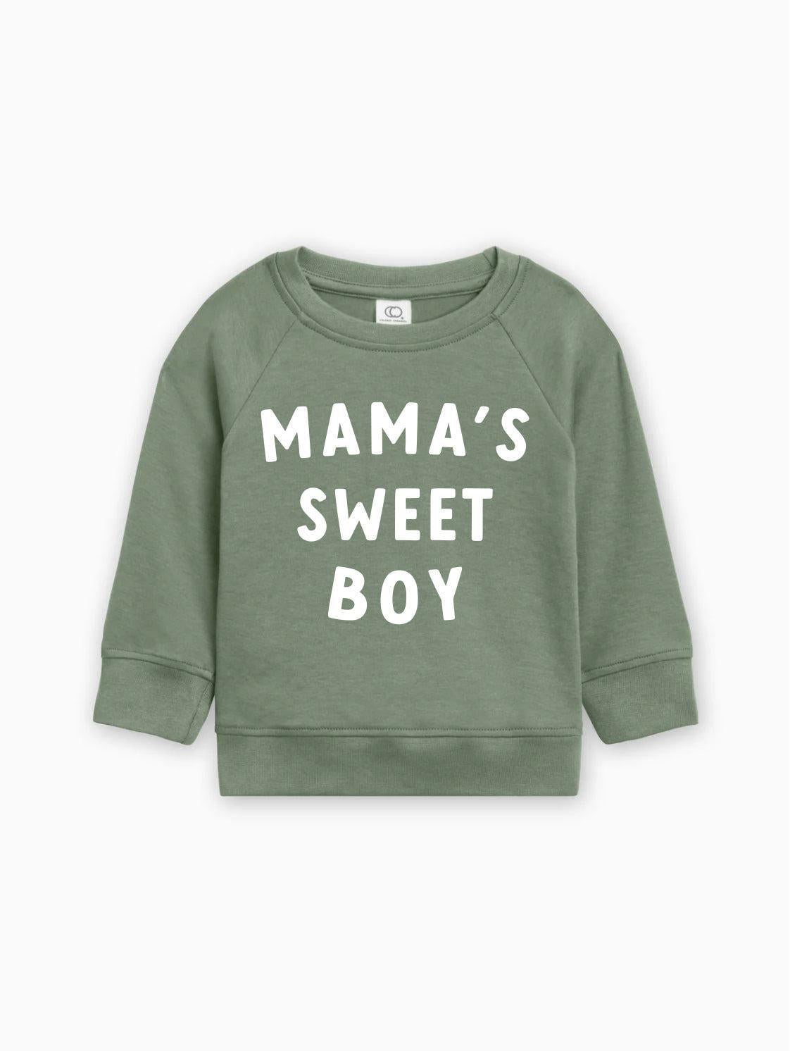 Mama's Sweet Boy Valentine's Day Baby Toddler Organic Cotton Pullover