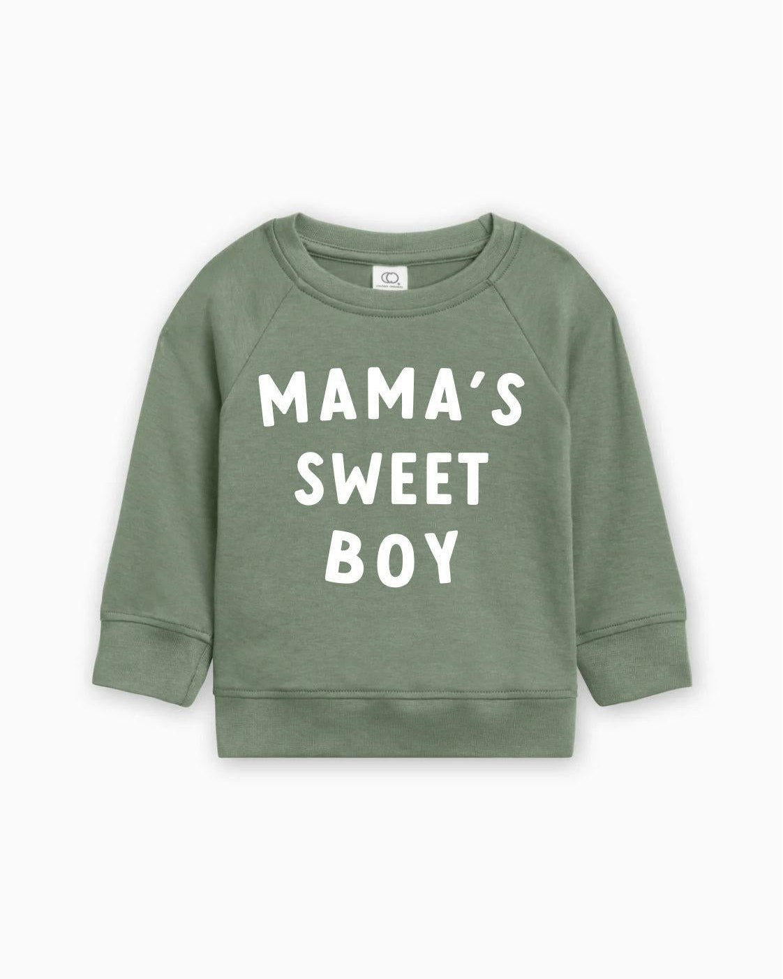 Mama's Sweet Boy Valentine's Day Baby Toddler Organic Cotton Pullover