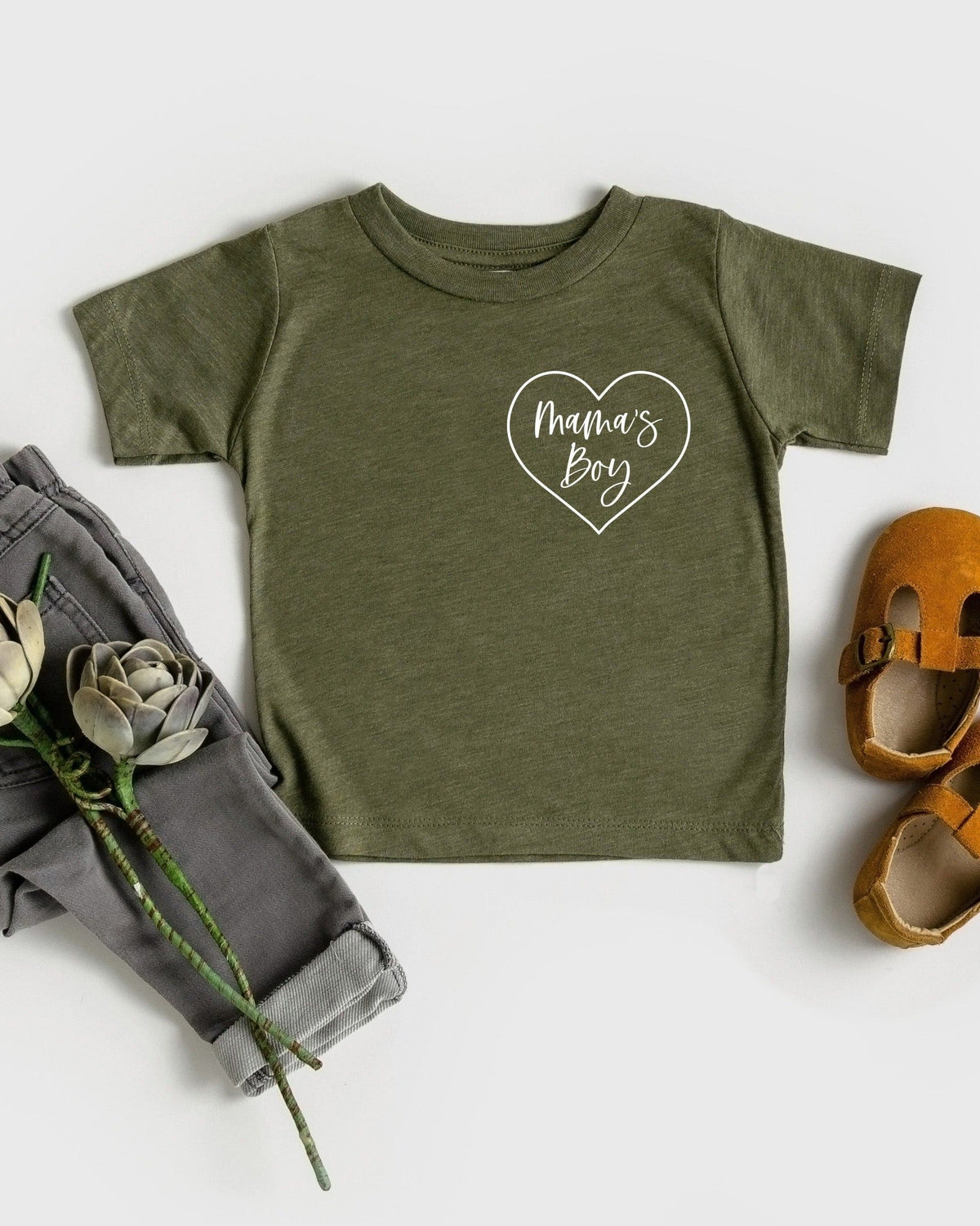 Mama's boy Heart Around Baby and Toddler Tshirt | Mama's boy