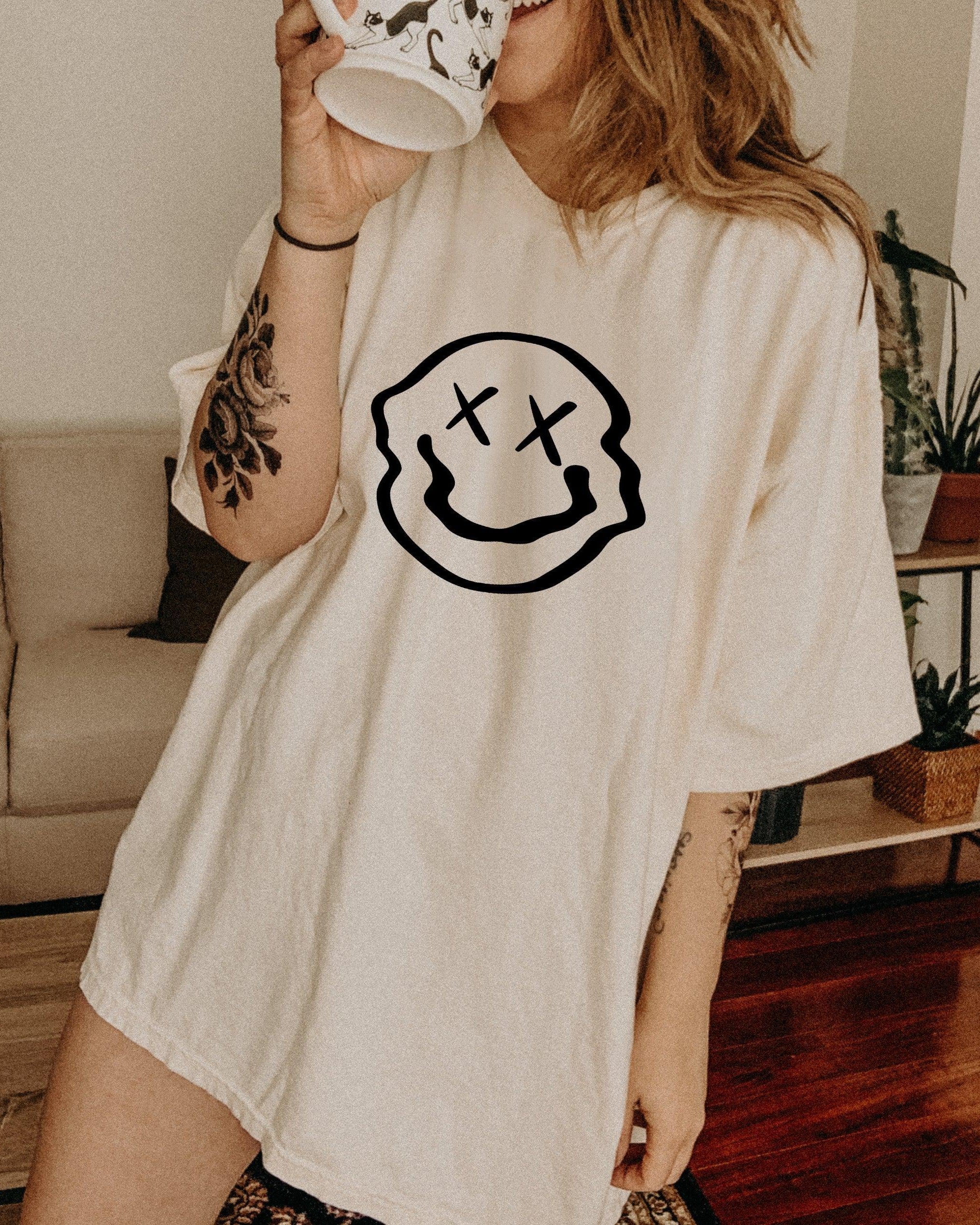 Melted Smiley Comfort Colors T Shirt