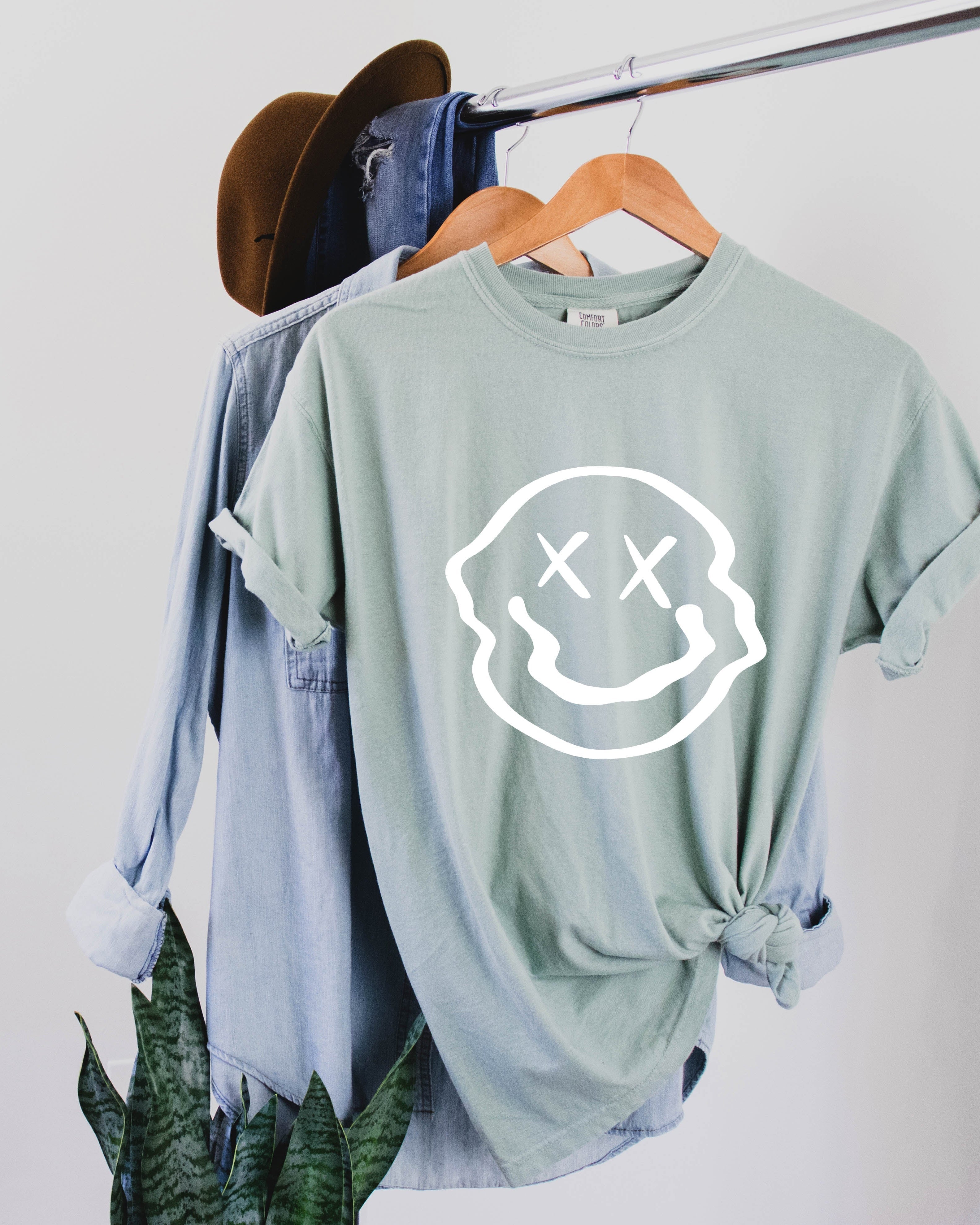 Melted Smiley Comfort Colors T Shirt