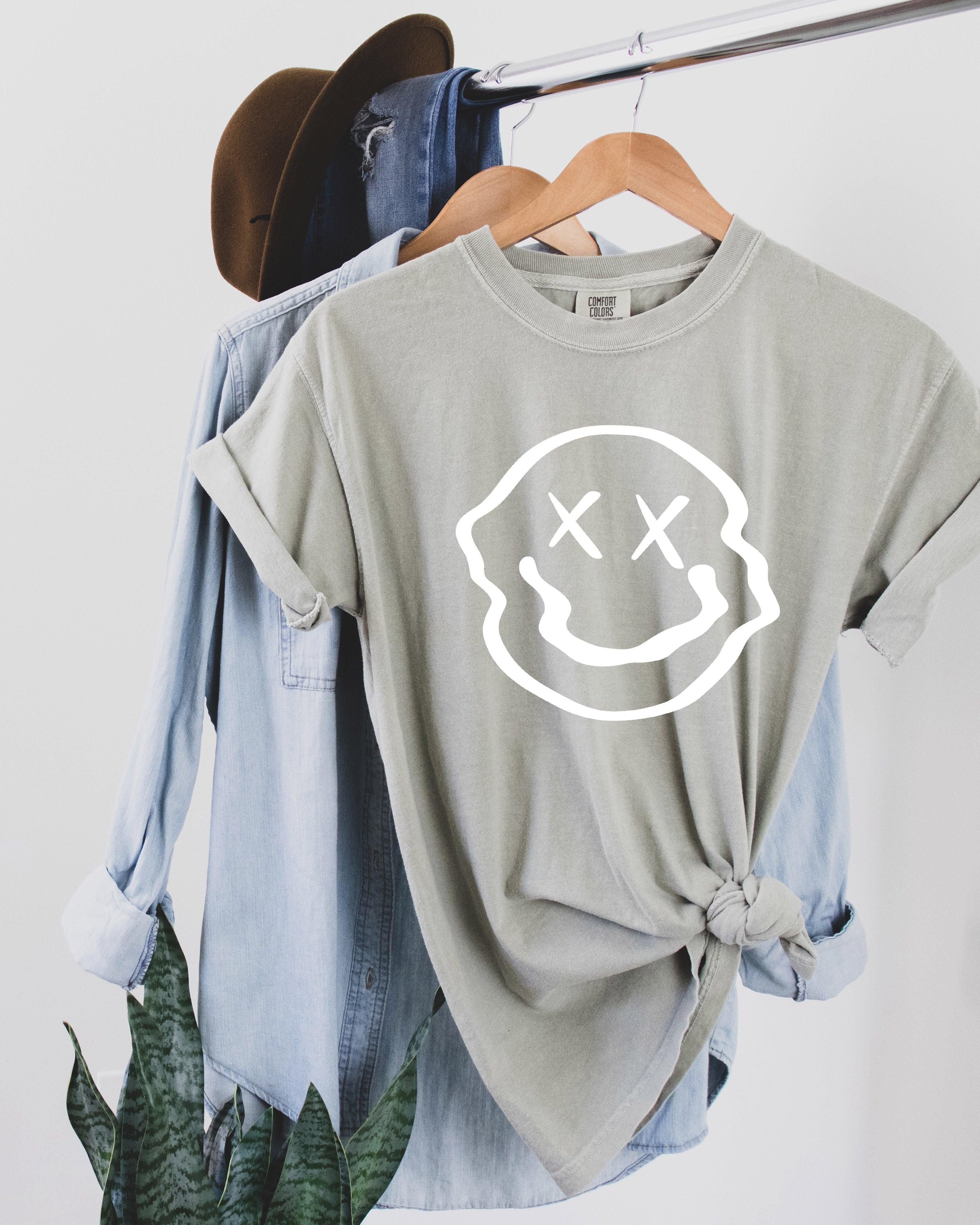 Melted Smiley Comfort Colors T Shirt