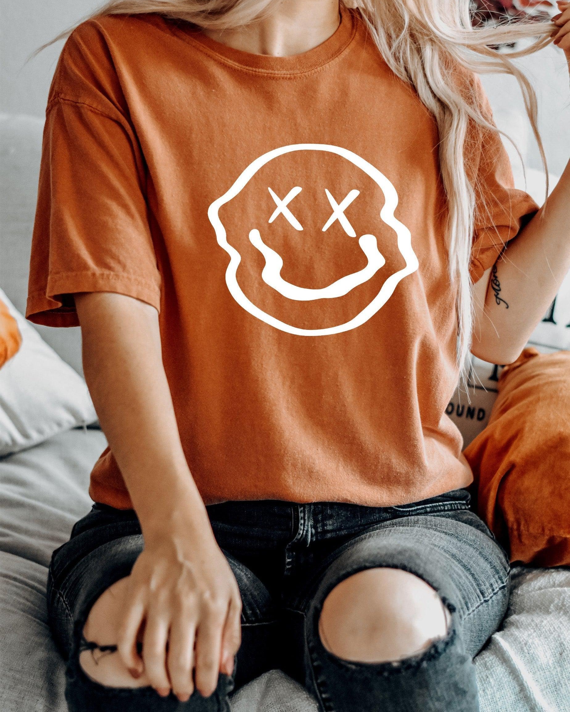 Melted Smiley Comfort Colors T Shirt