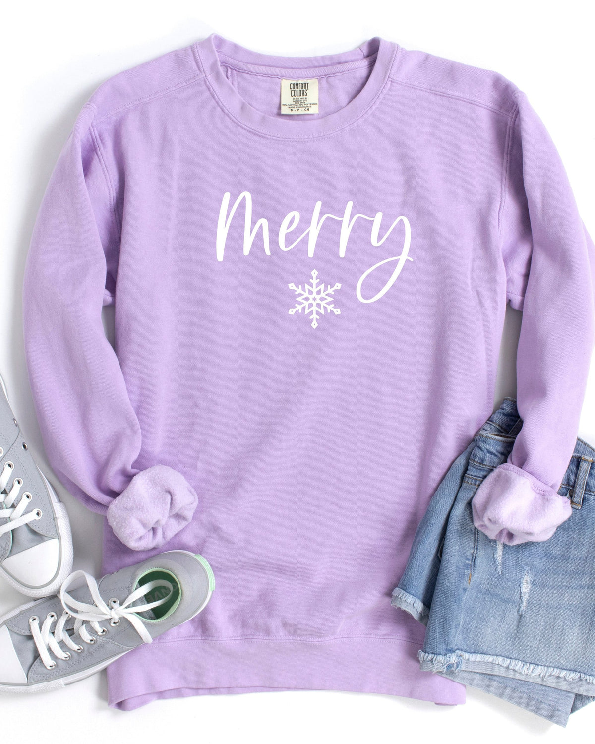 Merry Christmas Garment Dyed Comfort Colors Sweatshirt