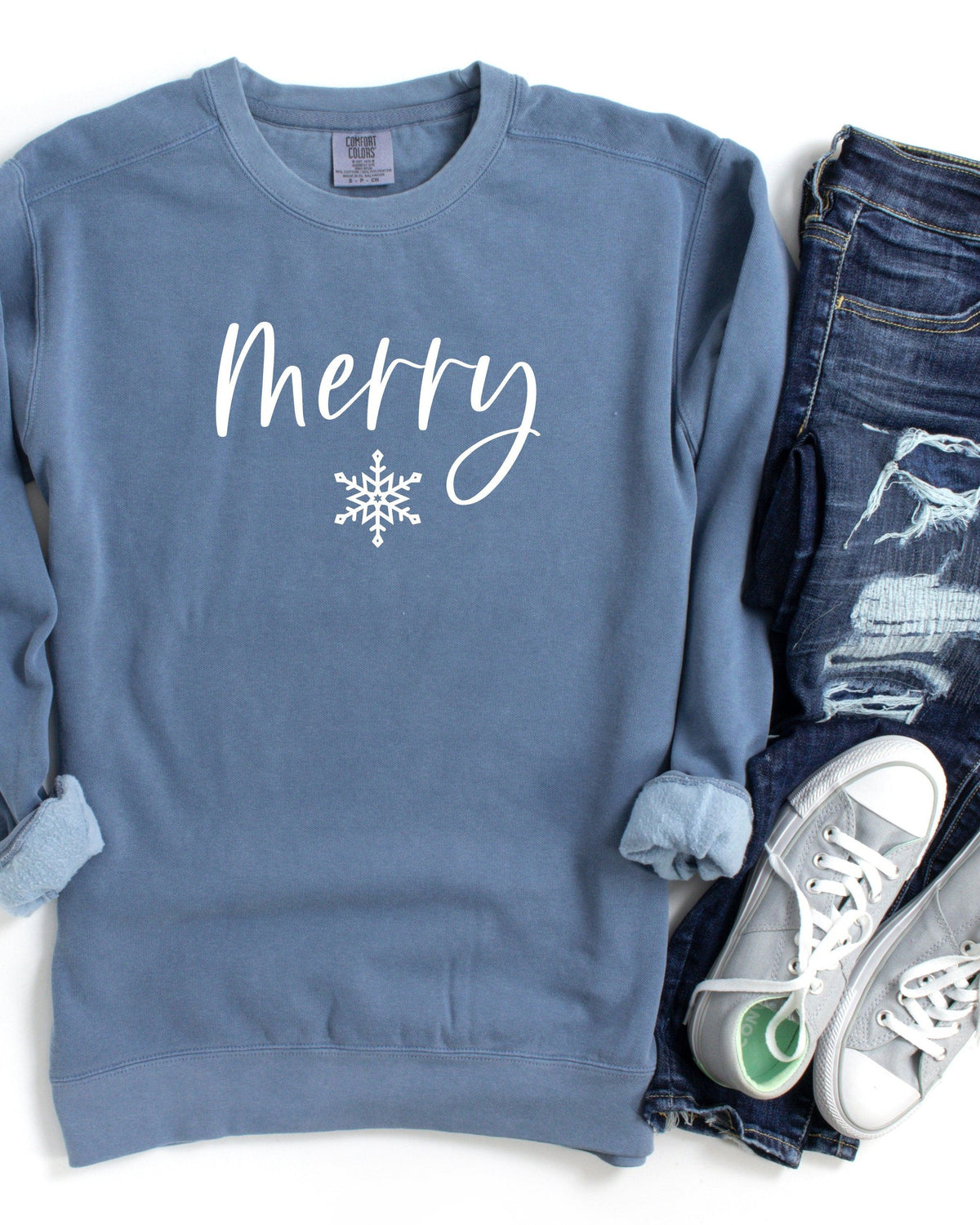Merry Christmas Garment Dyed Comfort Colors Sweatshirt