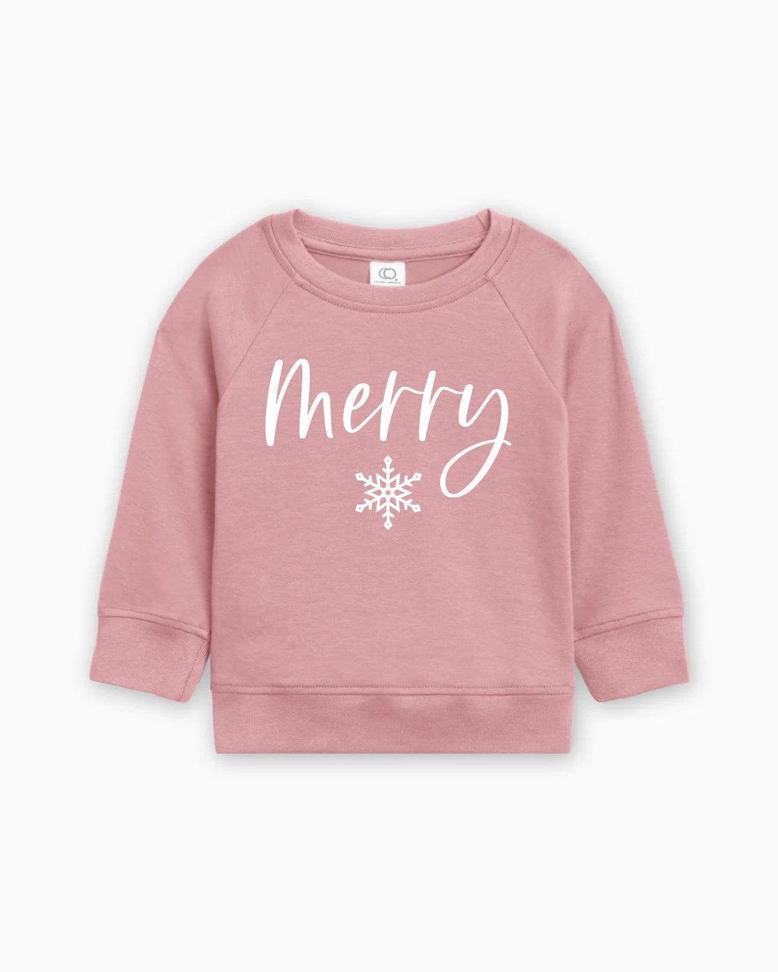 Merry Christmas Snowflake Organic Cotton Baby Toddler Pullover