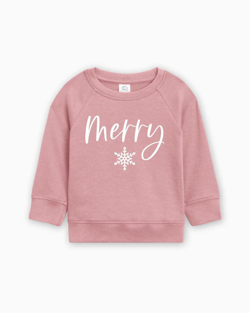 Merry Christmas Snowflake Organic Cotton Baby Toddler Pullover