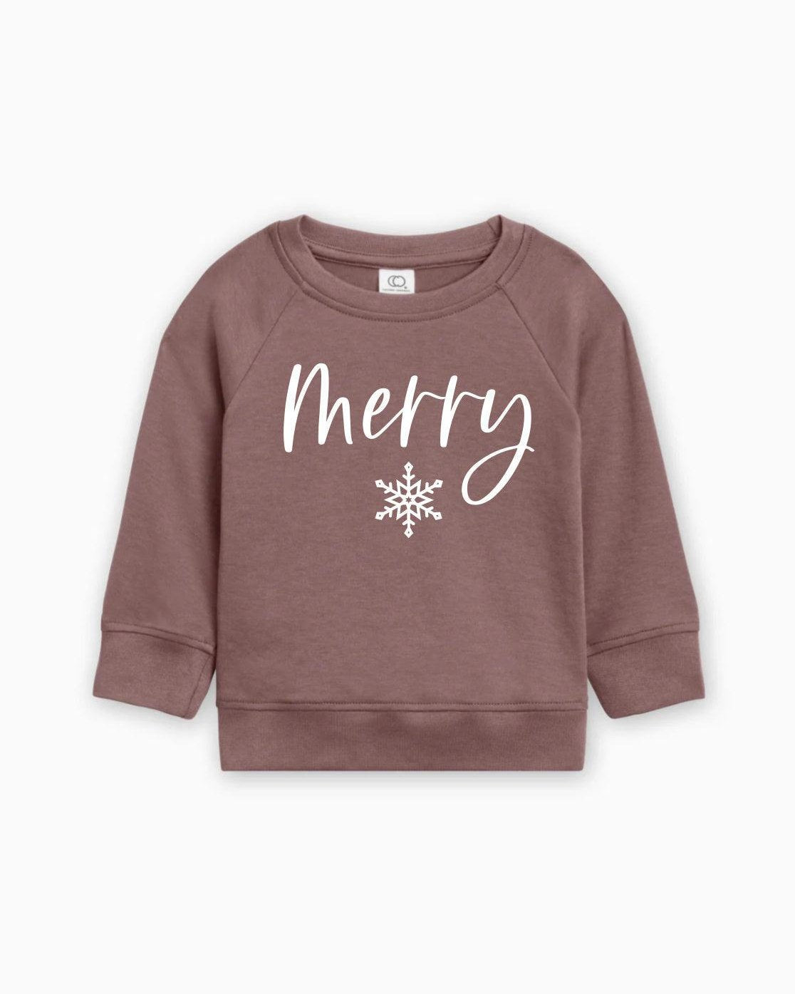 Merry Christmas Snowflake Organic Cotton Baby Toddler Pullover