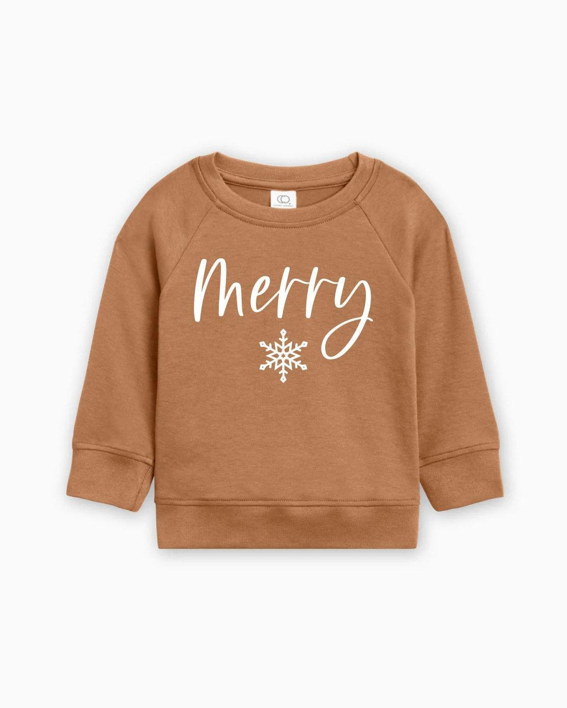 Merry Christmas Snowflake Organic Cotton Baby Toddler Pullover