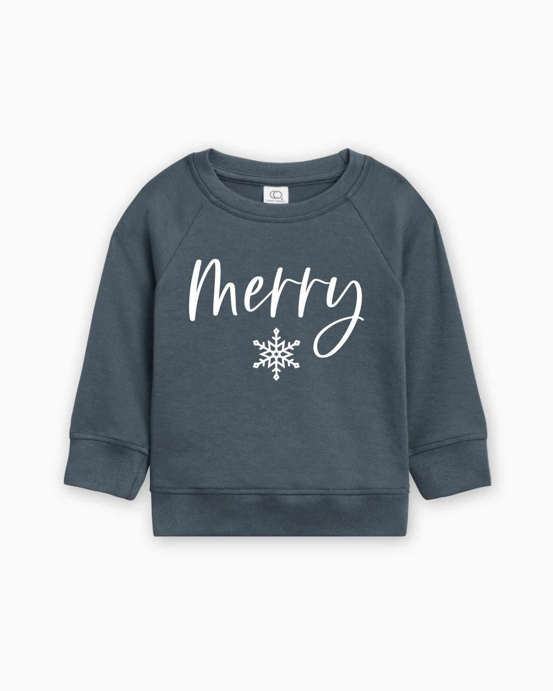 Merry Christmas Snowflake Organic Cotton Baby Toddler Pullover