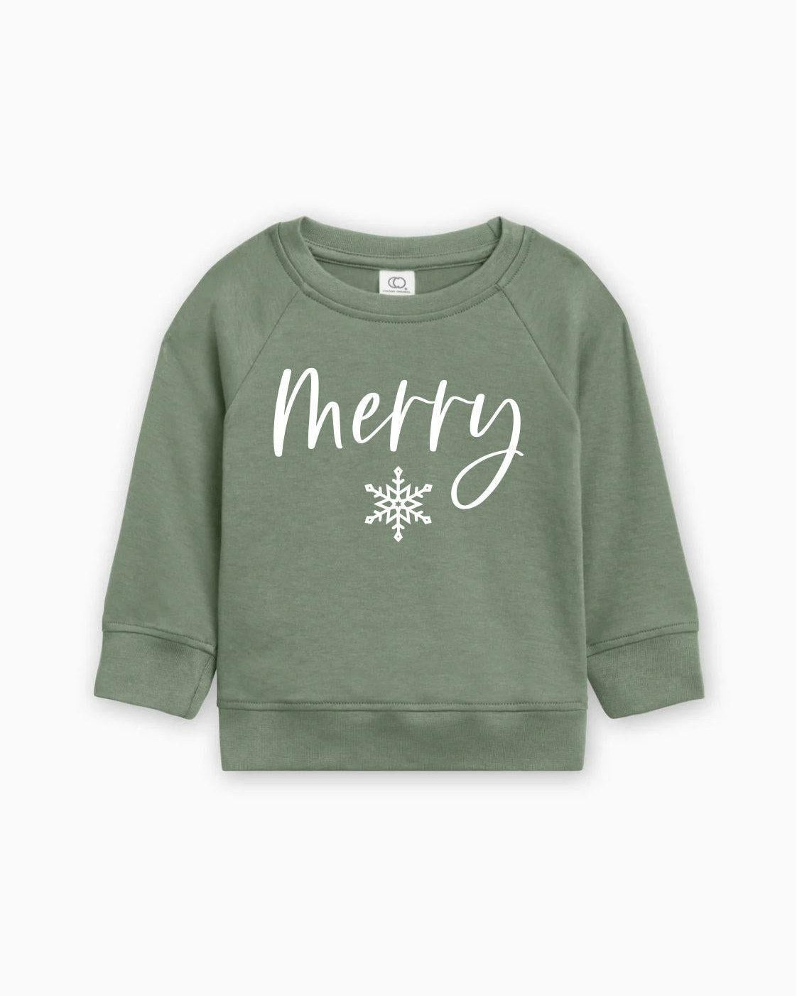 Merry Christmas Snowflake Organic Cotton Baby Toddler Pullover