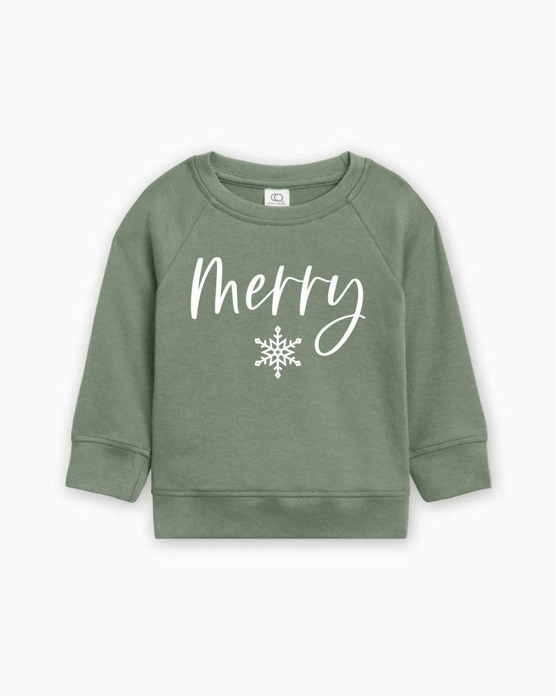Merry Christmas Snowflake Organic Cotton Baby Toddler Pullover