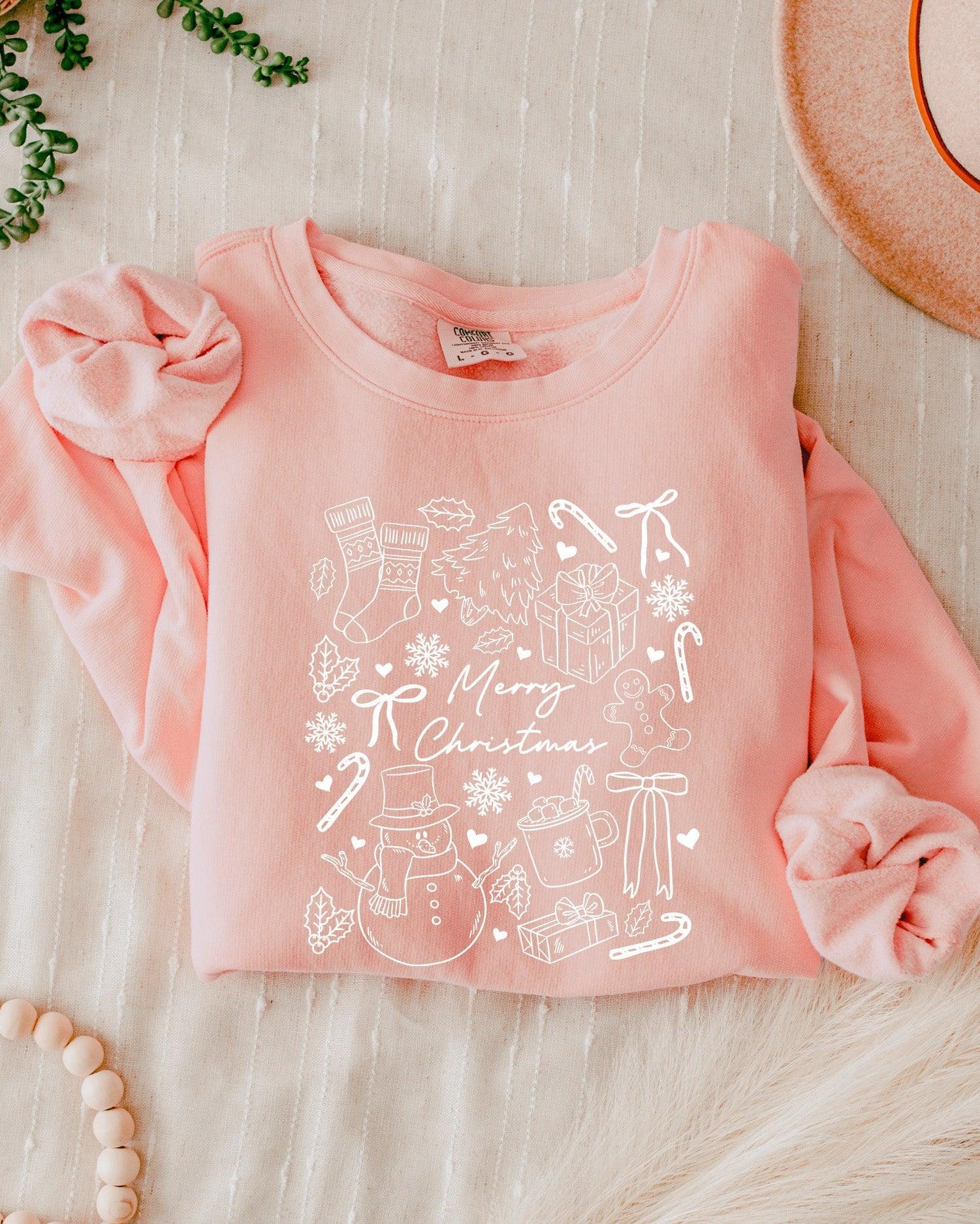 Merry Christmas Things Holiday Winter Garment Dyed Comfort Colors Sweatshirt