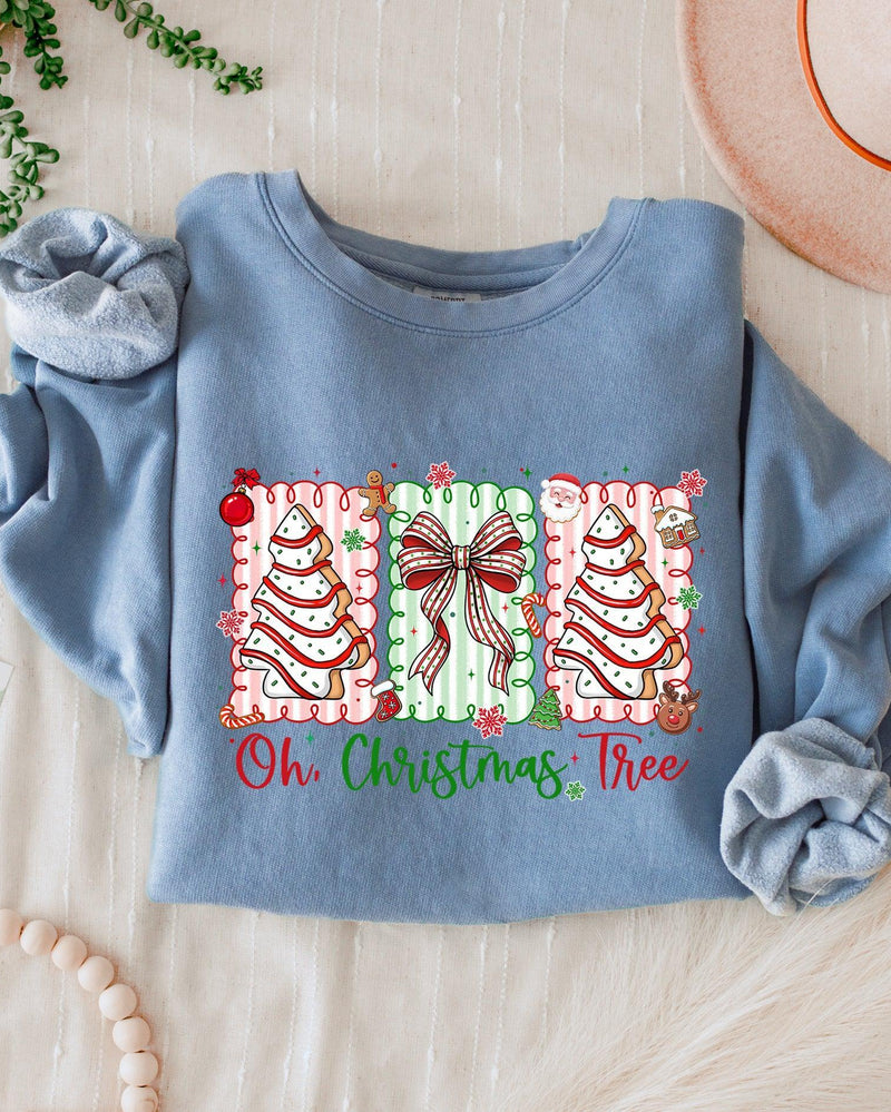 Merry Christmas Tree Holiday Winter Garment Dyed Comfort Colors Sweatshirt