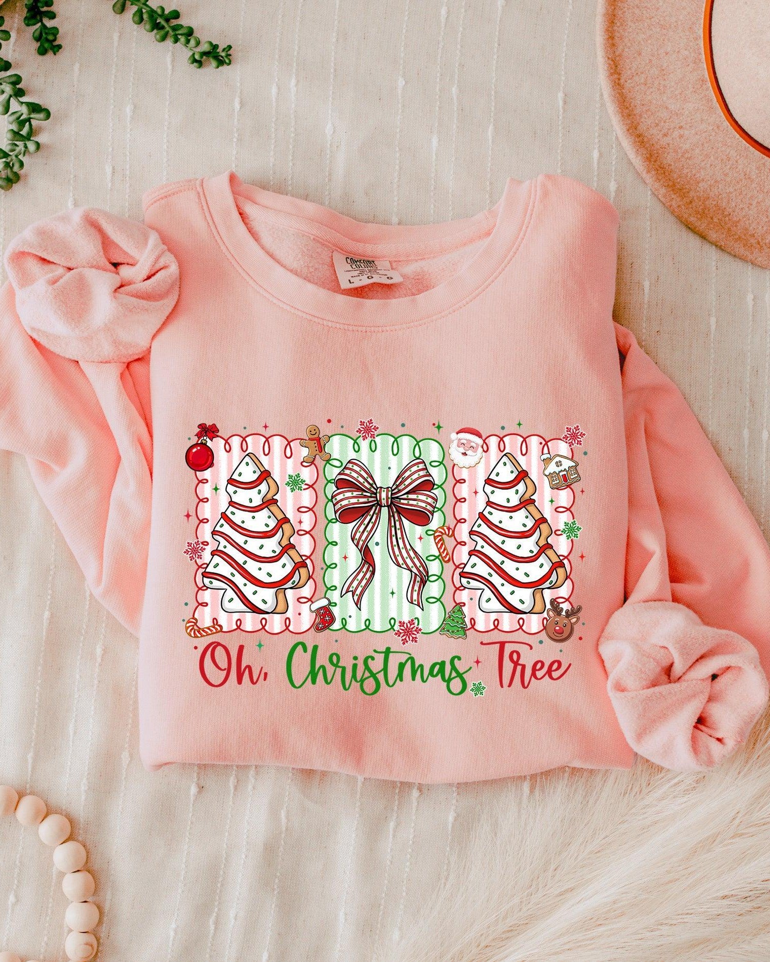 Merry Christmas Tree Holiday Winter Garment Dyed Comfort Colors Sweatshirt