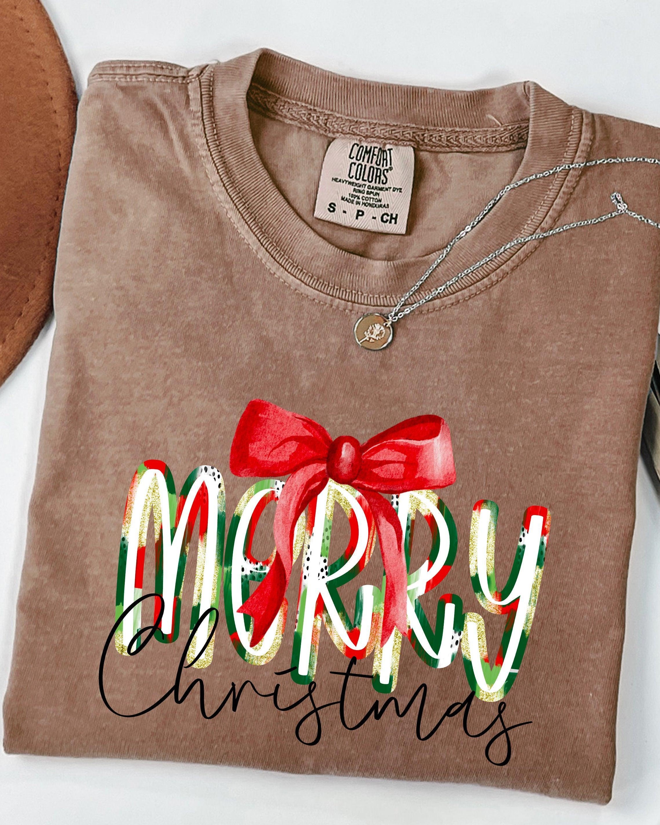 Merry Christmas Winter Fall Holiday Christmas Autumn Comfort Colors Garment Dyed T Shirt