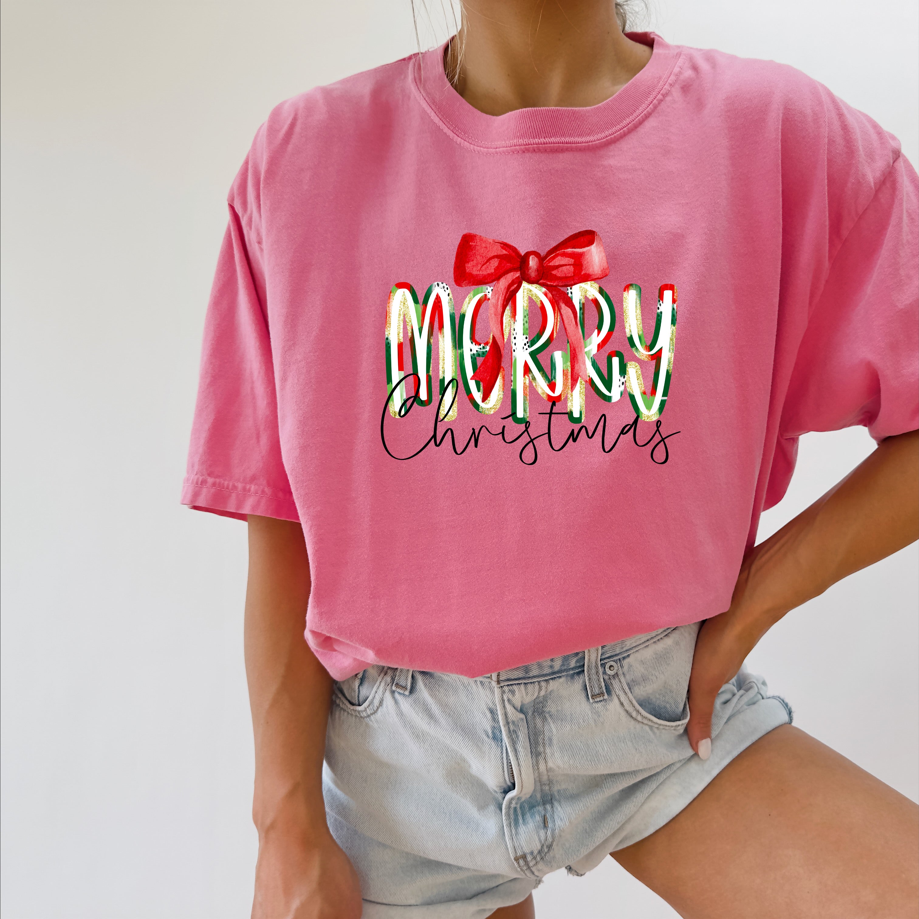 Merry Christmas Winter Fall Holiday Christmas Autumn Comfort Colors Garment Dyed T Shirt