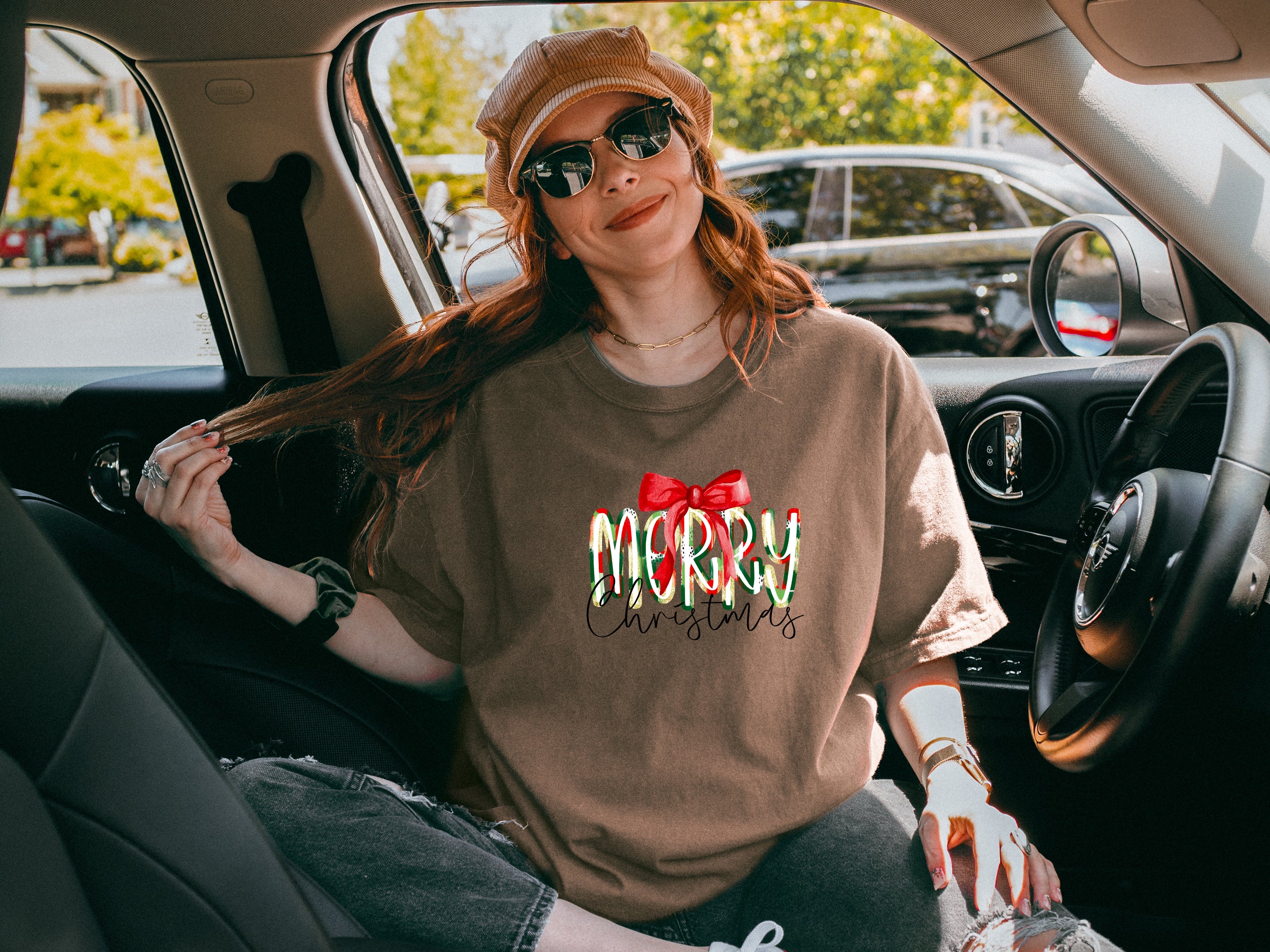 Merry Christmas Winter Fall Holiday Christmas Autumn Comfort Colors Garment Dyed T Shirt