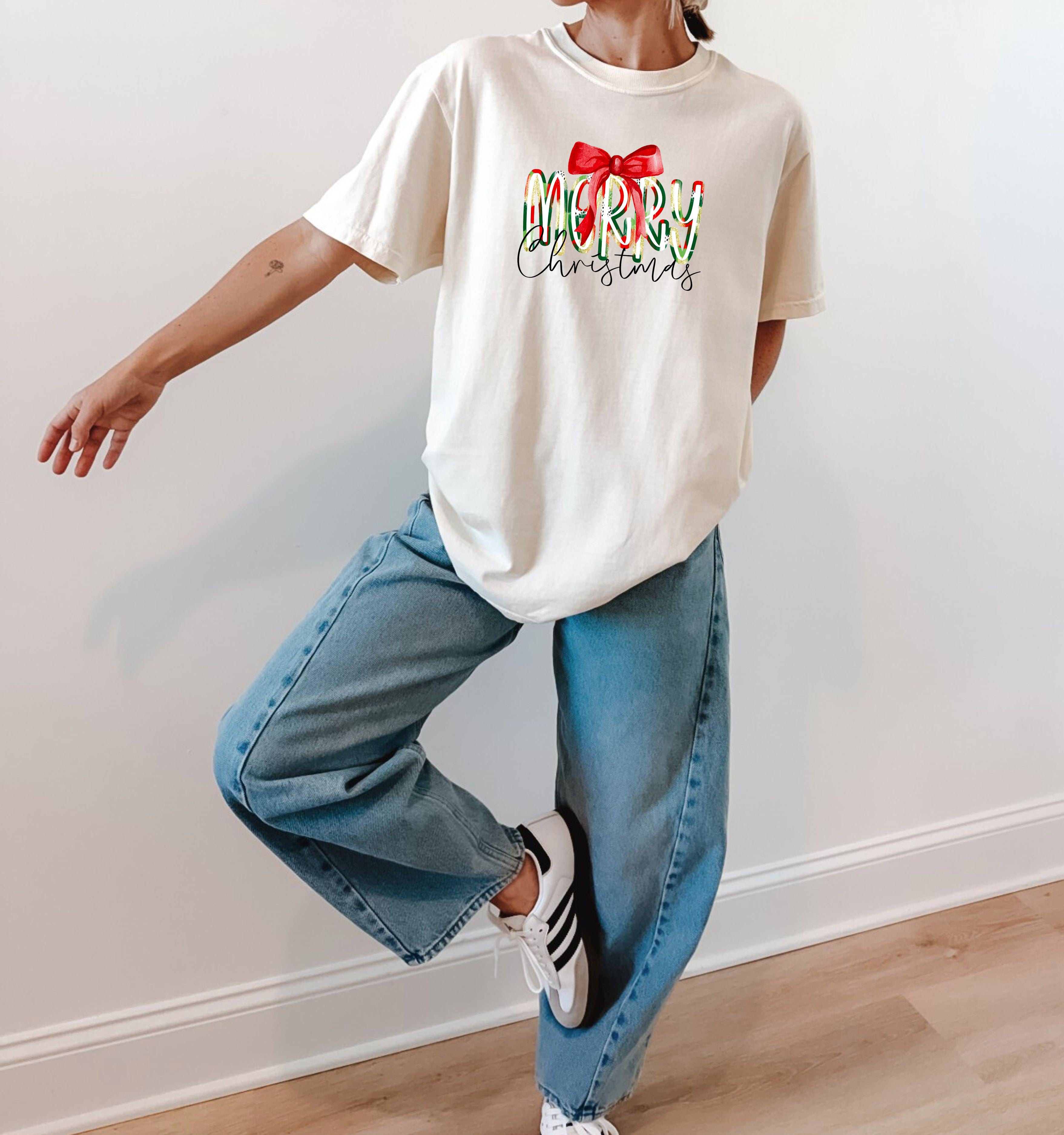 Merry Christmas Winter Fall Holiday Christmas Autumn Comfort Colors Garment Dyed T Shirt