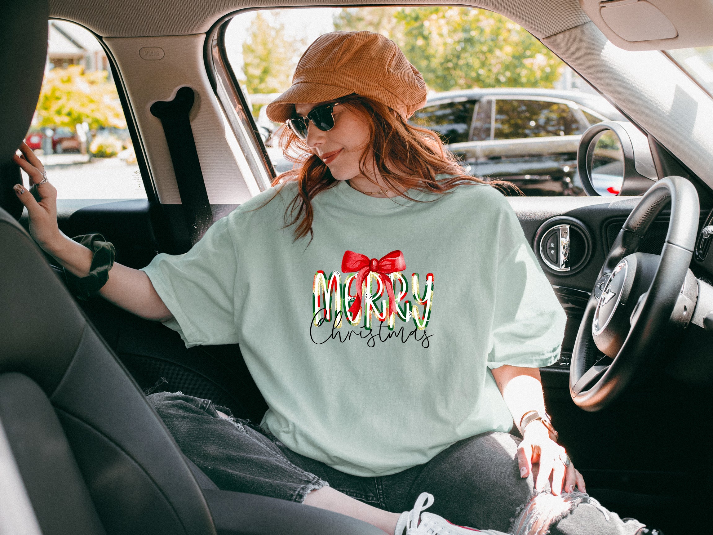 Merry Christmas Winter Fall Holiday Christmas Autumn Comfort Colors Garment Dyed T Shirt