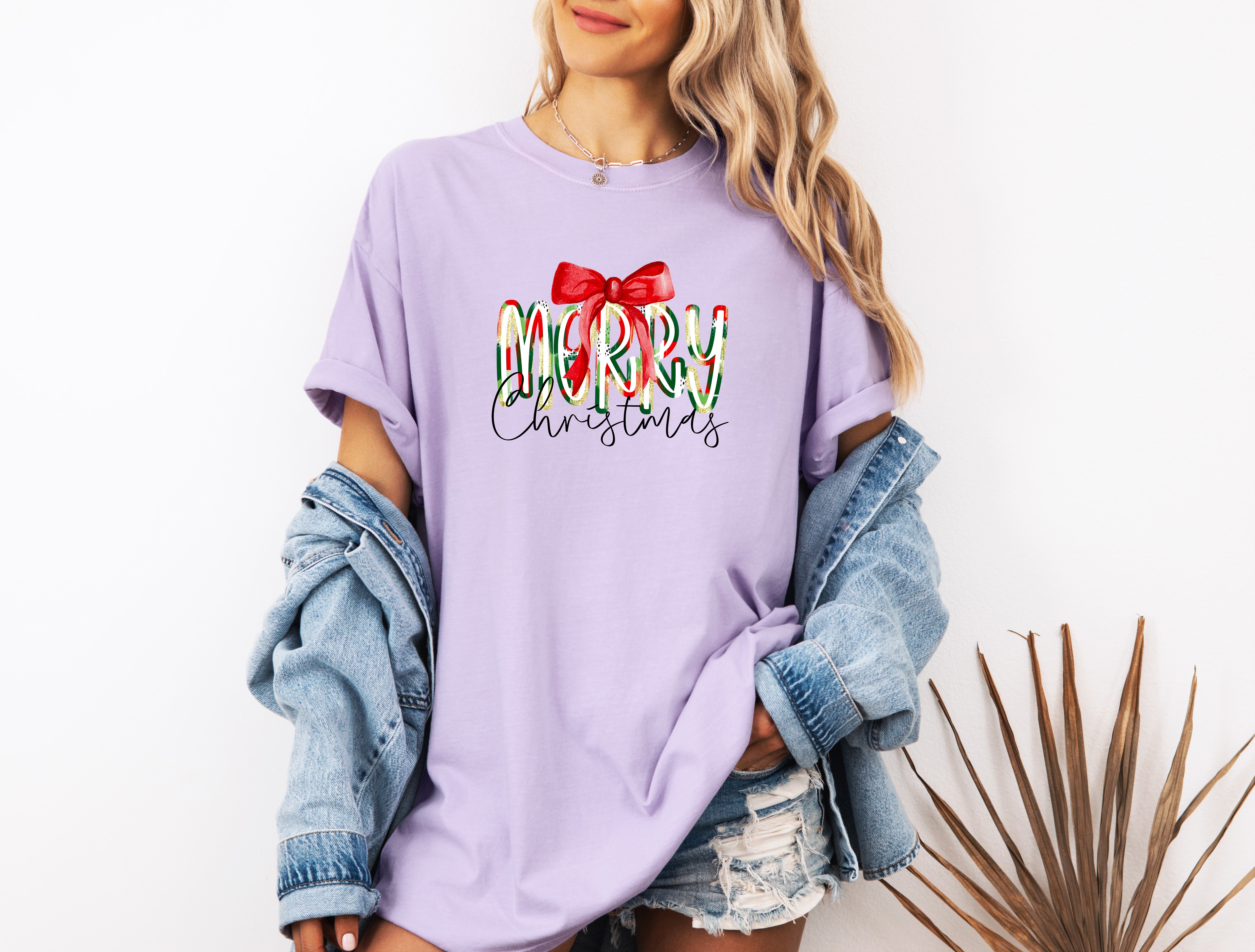 Merry Christmas Winter Fall Holiday Christmas Autumn Comfort Colors Garment Dyed T Shirt