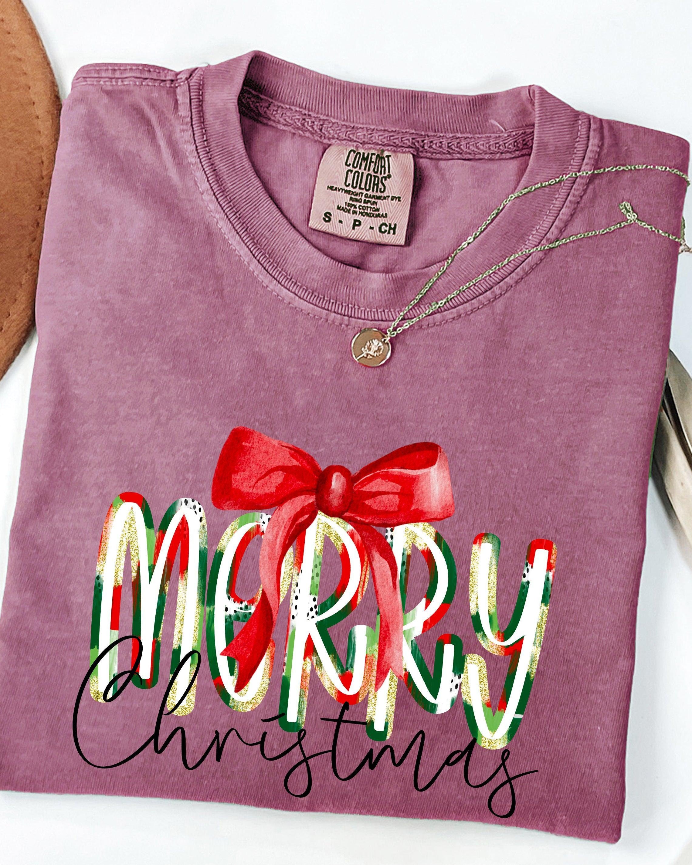 Merry Christmas Winter Fall Holiday Christmas Autumn Comfort Colors Garment Dyed T Shirt