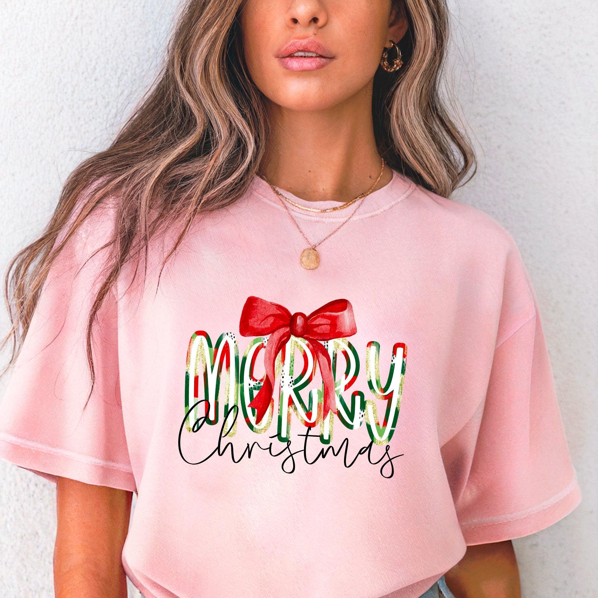 Merry Christmas Winter Fall Holiday Christmas Autumn Comfort Colors Garment Dyed T Shirt