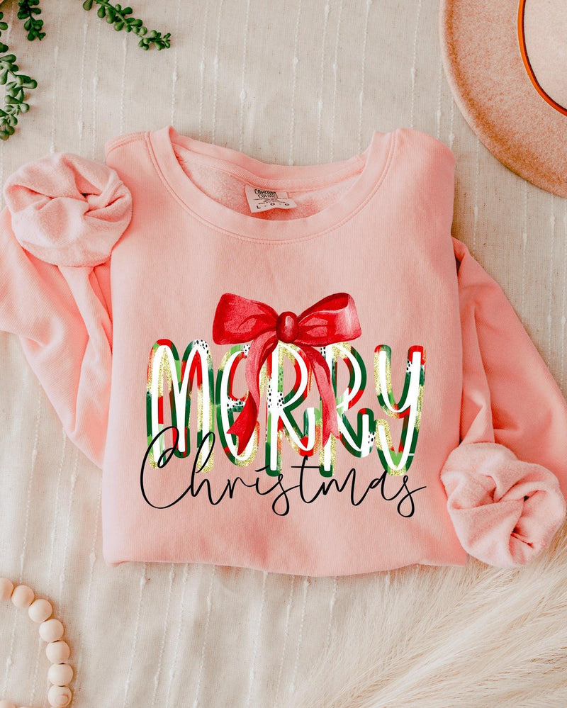 Merry Christmas Winter Holiday Inspirational Garment Dyed Comfort Colors Sweatshirt