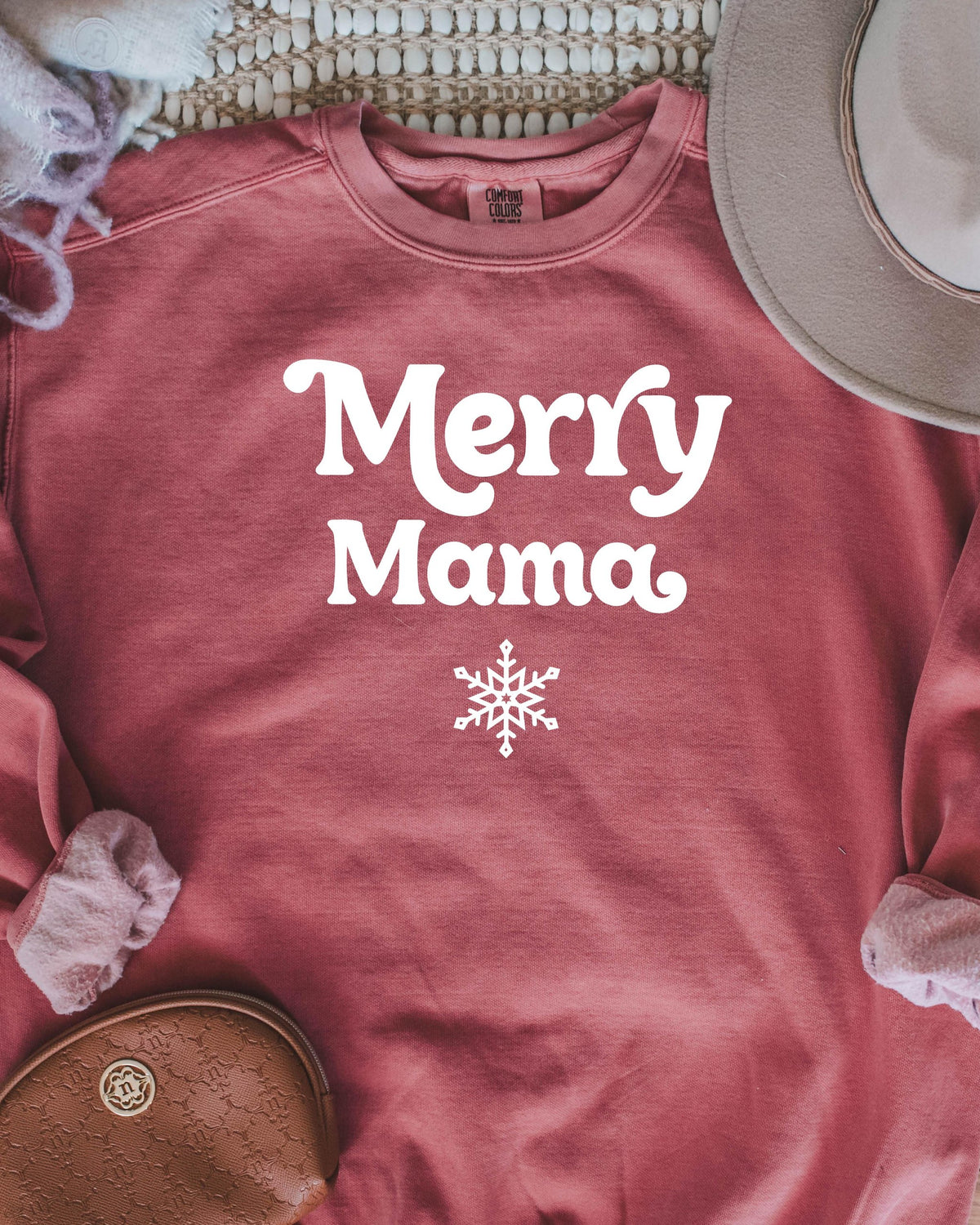 Merry Mama Christmas Garment Dyed Comfort Colors Sweatshirt