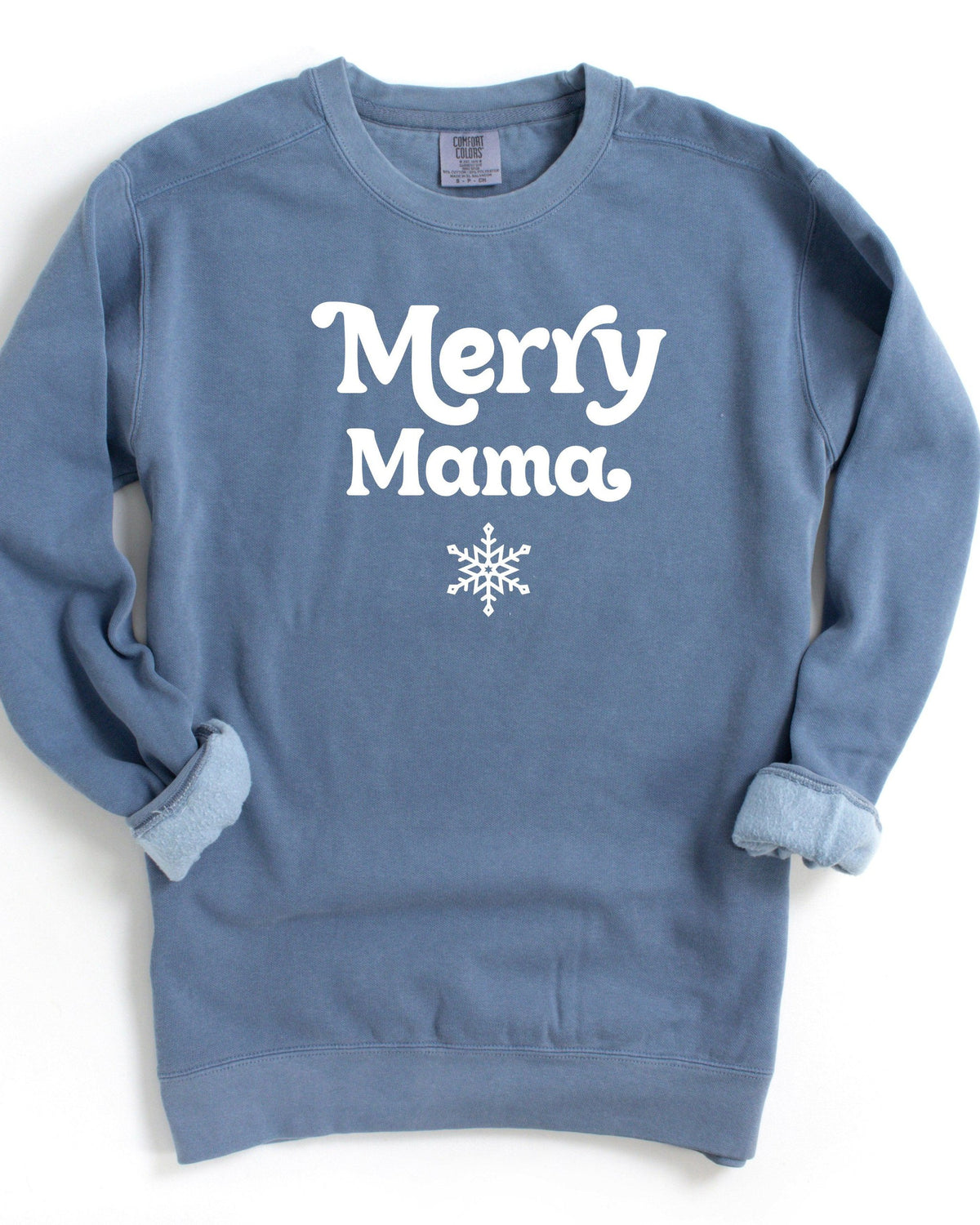 Merry Mama Christmas Garment Dyed Comfort Colors Sweatshirt