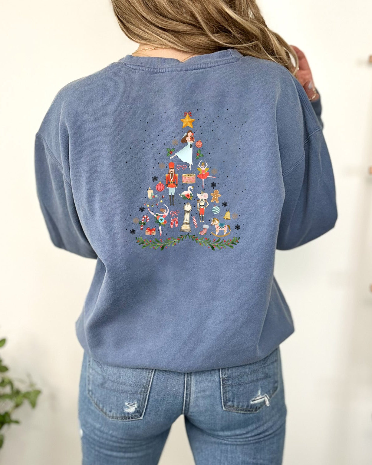 Merry Nutcracker Merry Christmas Holiday Garment Dyed Comfort Colors Sweatshirt
