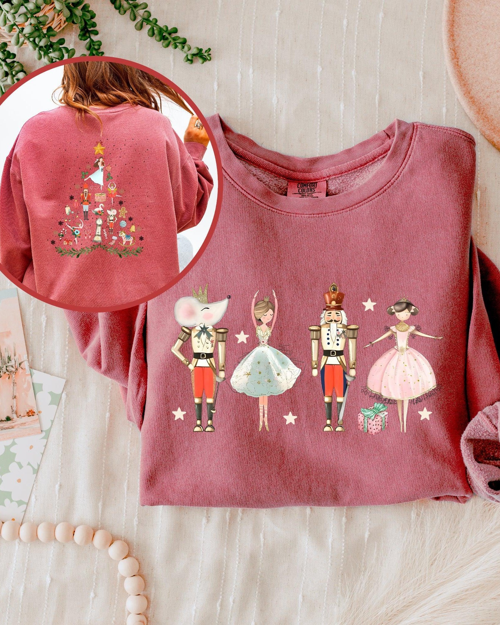 Merry Nutcracker Merry Christmas Holiday Garment Dyed Comfort Colors Sweatshirt