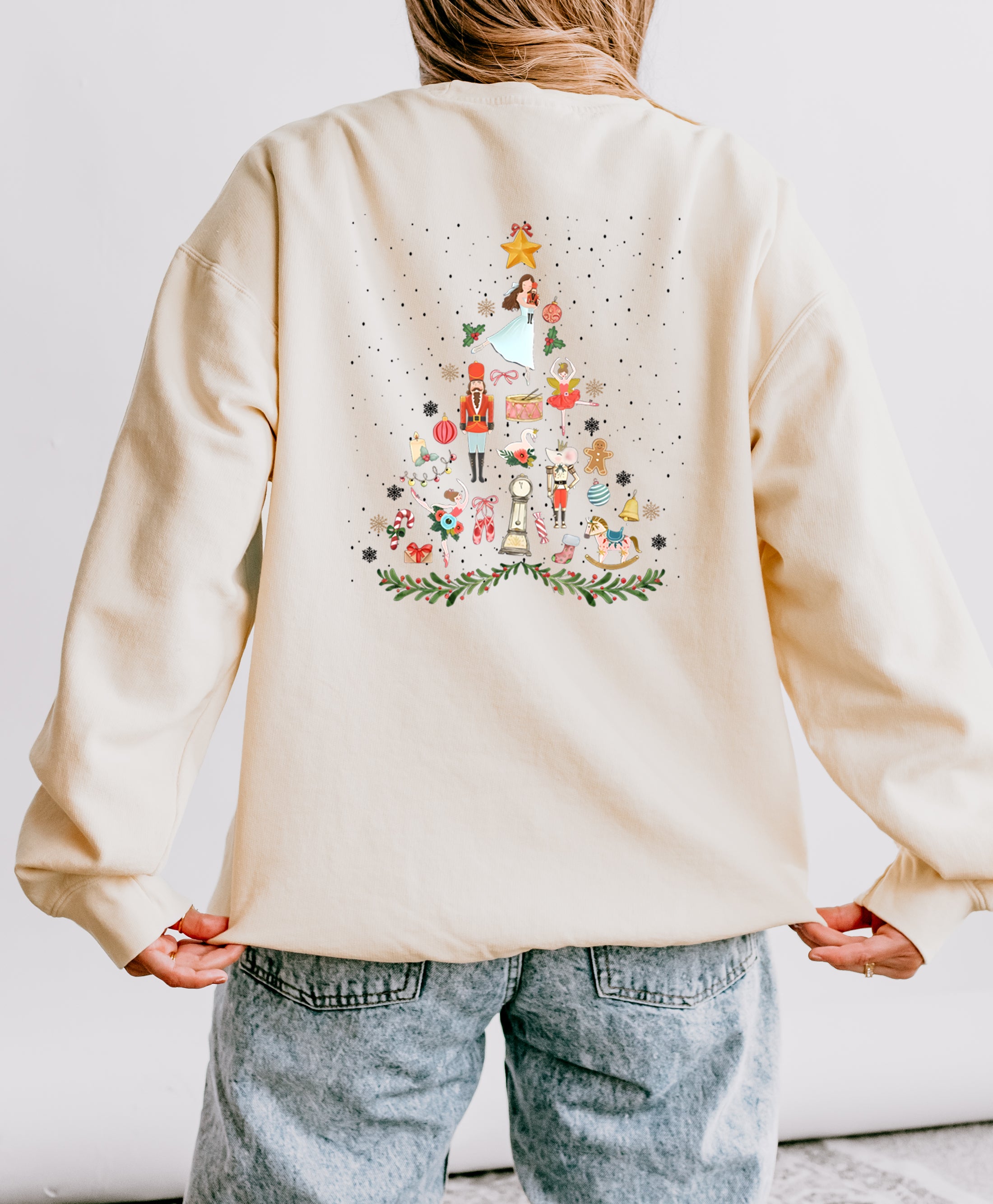 Merry Nutcracker Merry Christmas Holiday Garment Dyed Comfort Colors Sweatshirt