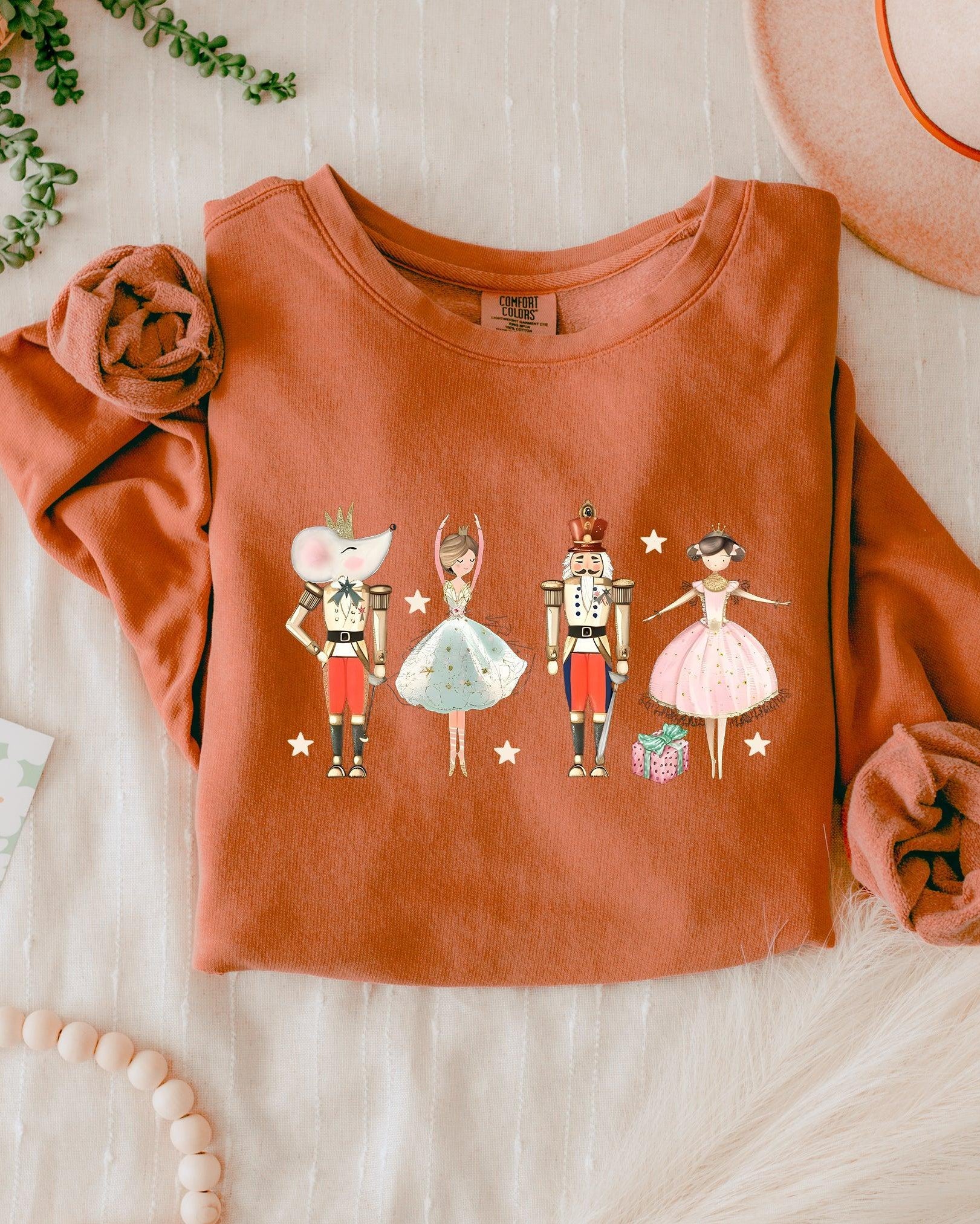 Merry Nutcracker Merry Christmas Holiday Garment Dyed Comfort Colors Sweatshirt