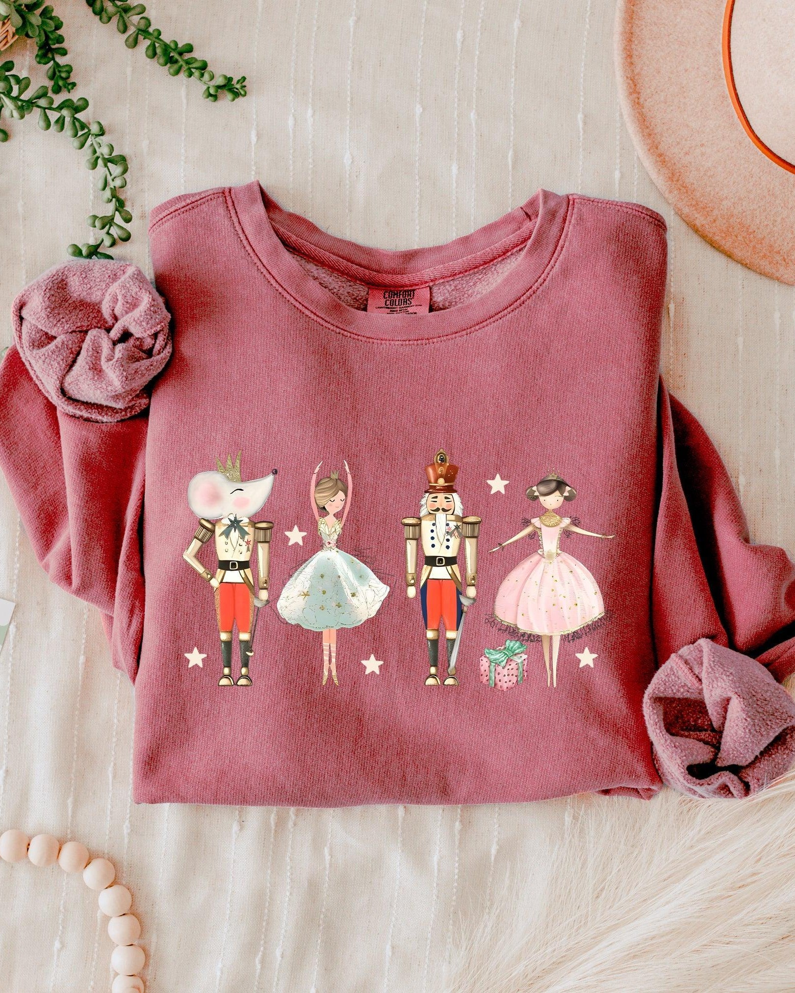 Merry Nutcracker Merry Christmas Holiday Garment Dyed Comfort Colors Sweatshirt