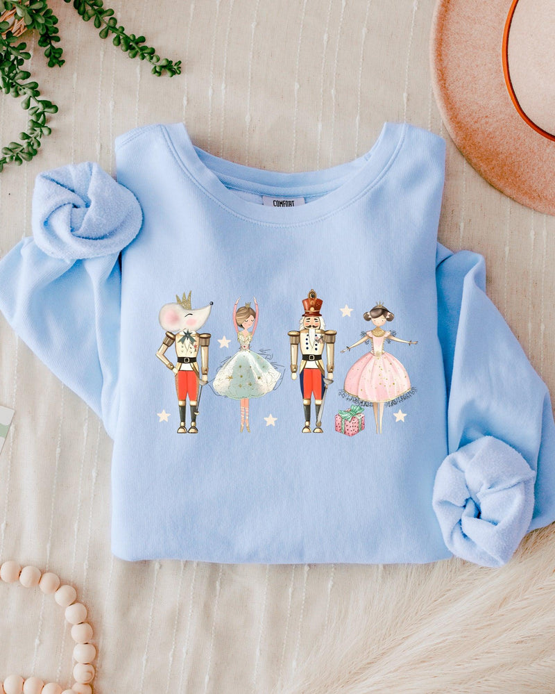 Merry Nutcracker Merry Christmas Holiday Garment Dyed Comfort Colors Sweatshirt