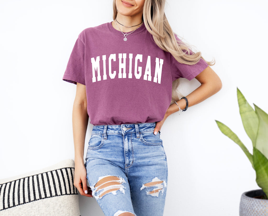 Michigan State City Comfort Colors T Shirt (Condensed Font)