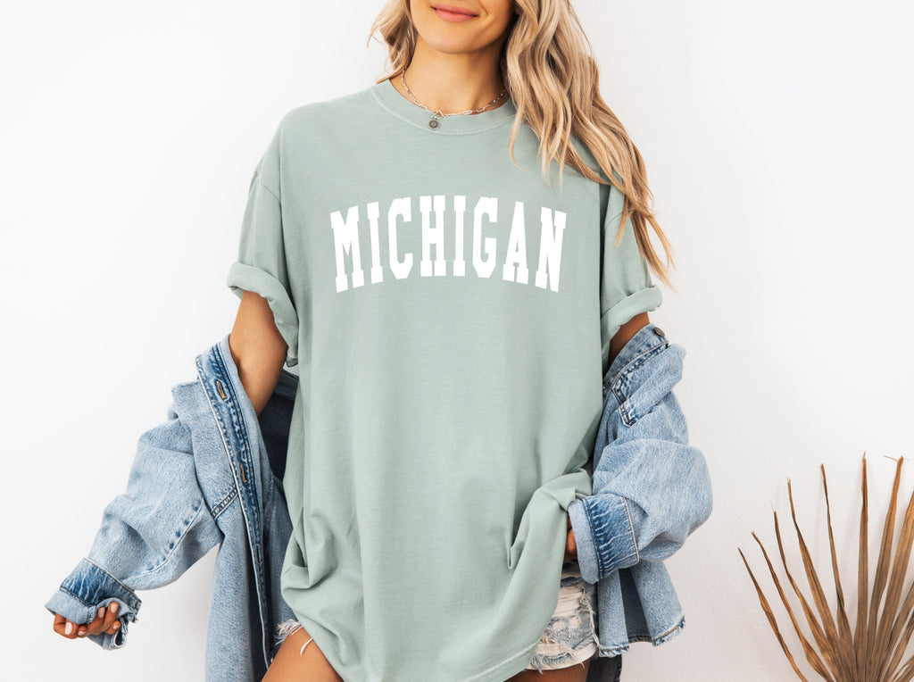 Michigan State City Comfort Colors T Shirt (Condensed Font)