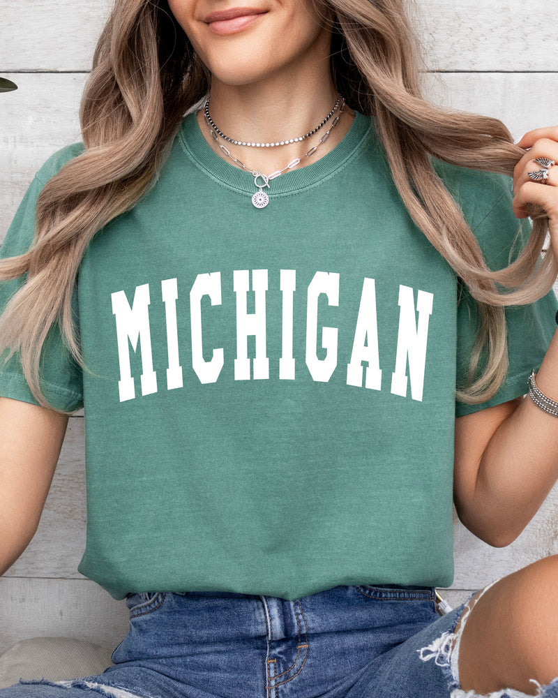 Michigan State City Comfort Colors T Shirt (Condensed Font)