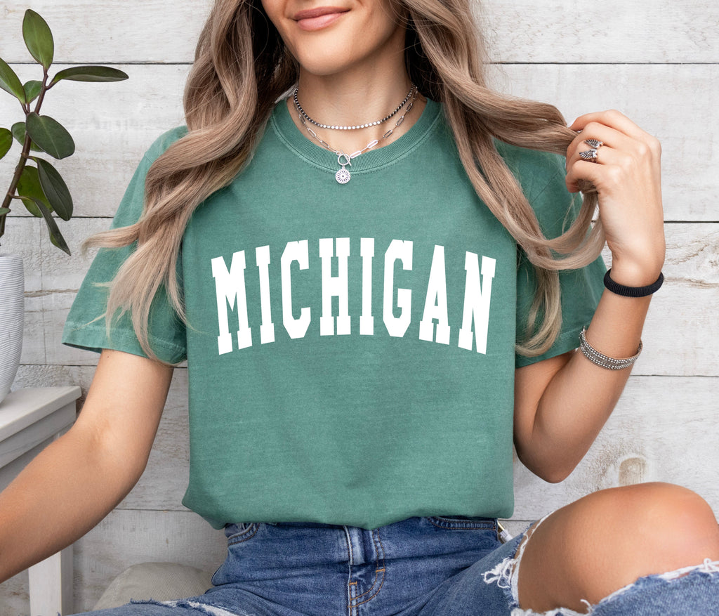 Michigan State City Comfort Colors T Shirt (Condensed Font)