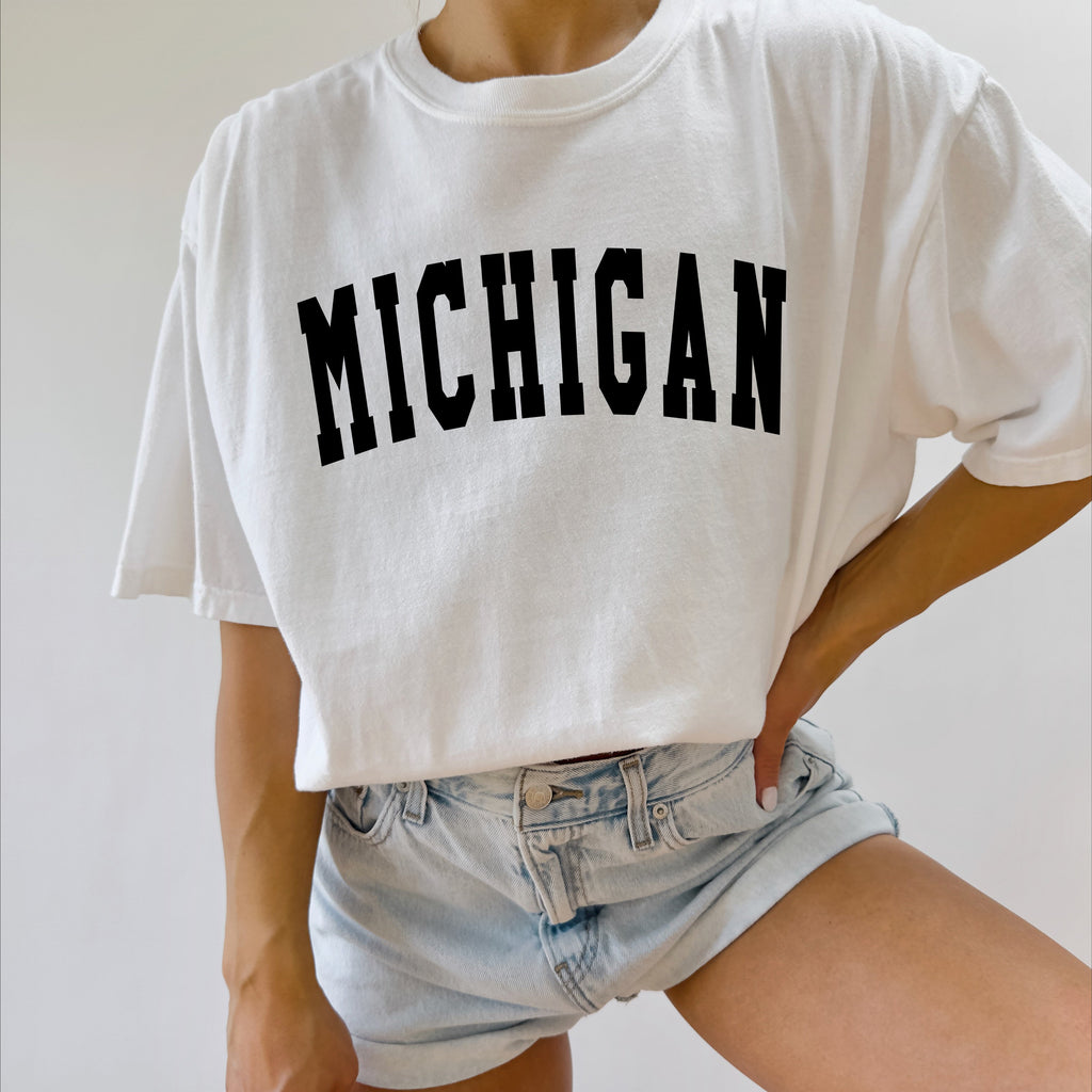 Michigan State City Comfort Colors T Shirt (Condensed Font)