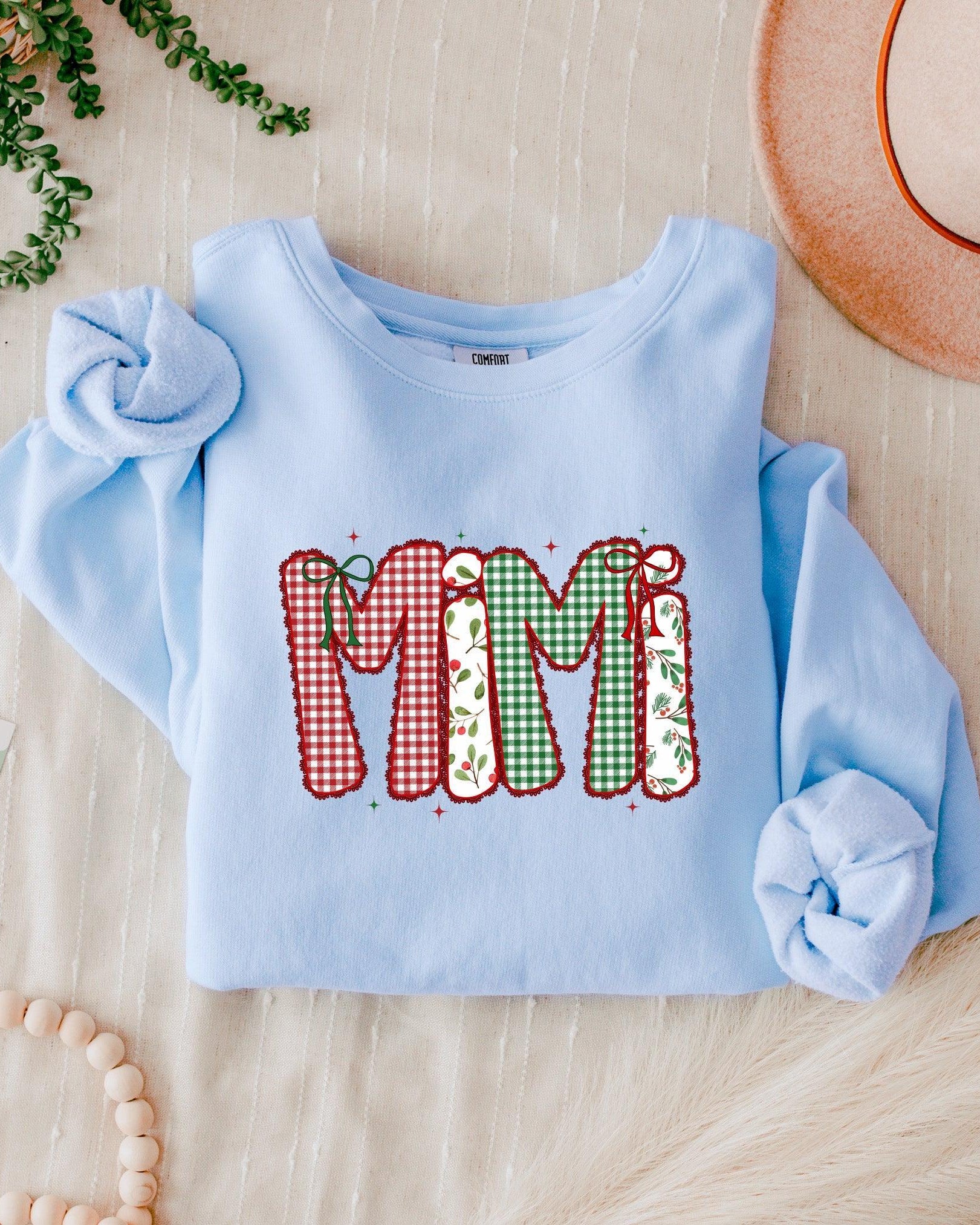 Mimi Christmas Theme Grandma Garment Dyed Comfort Colors Sweatshirt