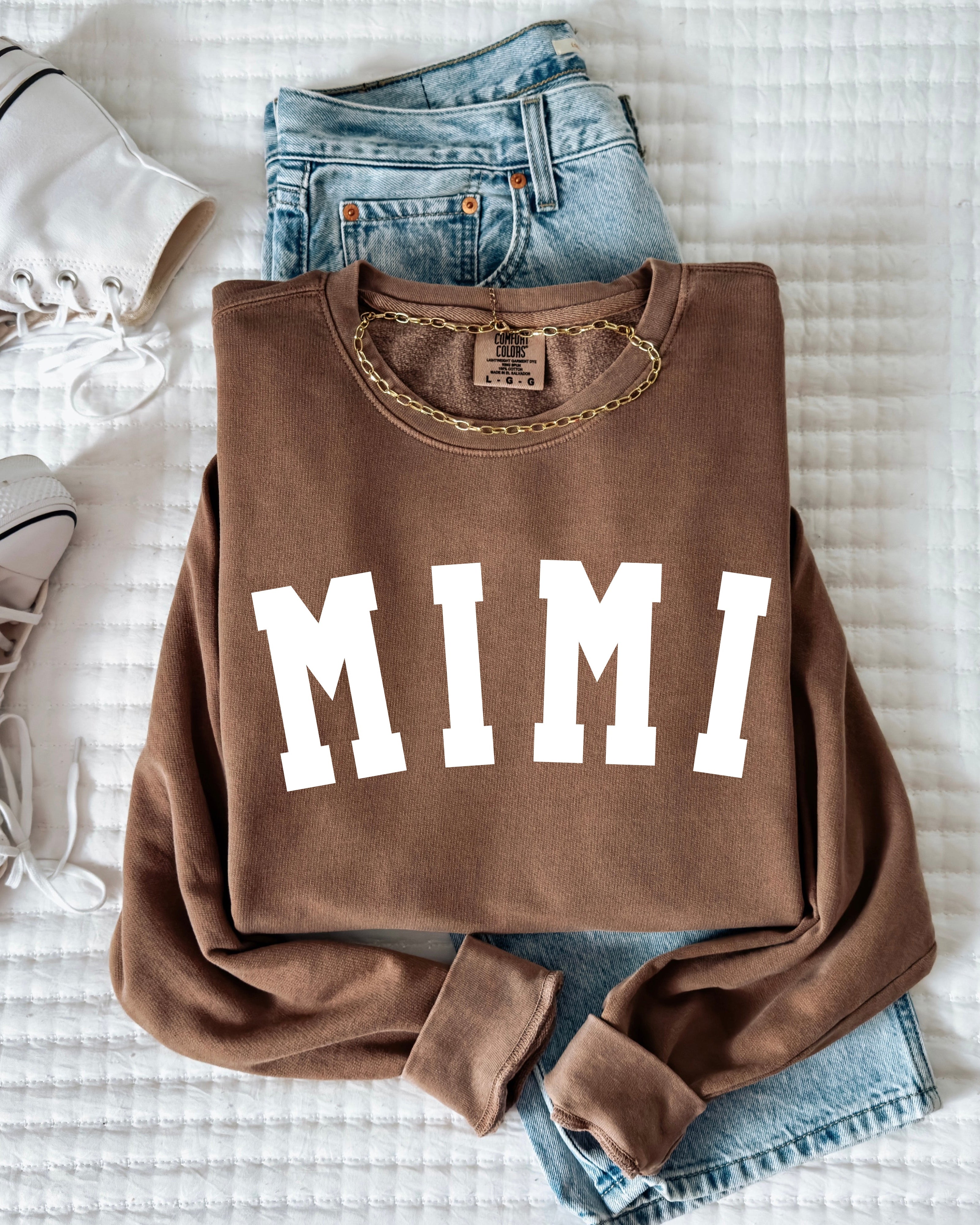 Mimi Grandma Garment Dyed Comfort Colors Sweatshirt