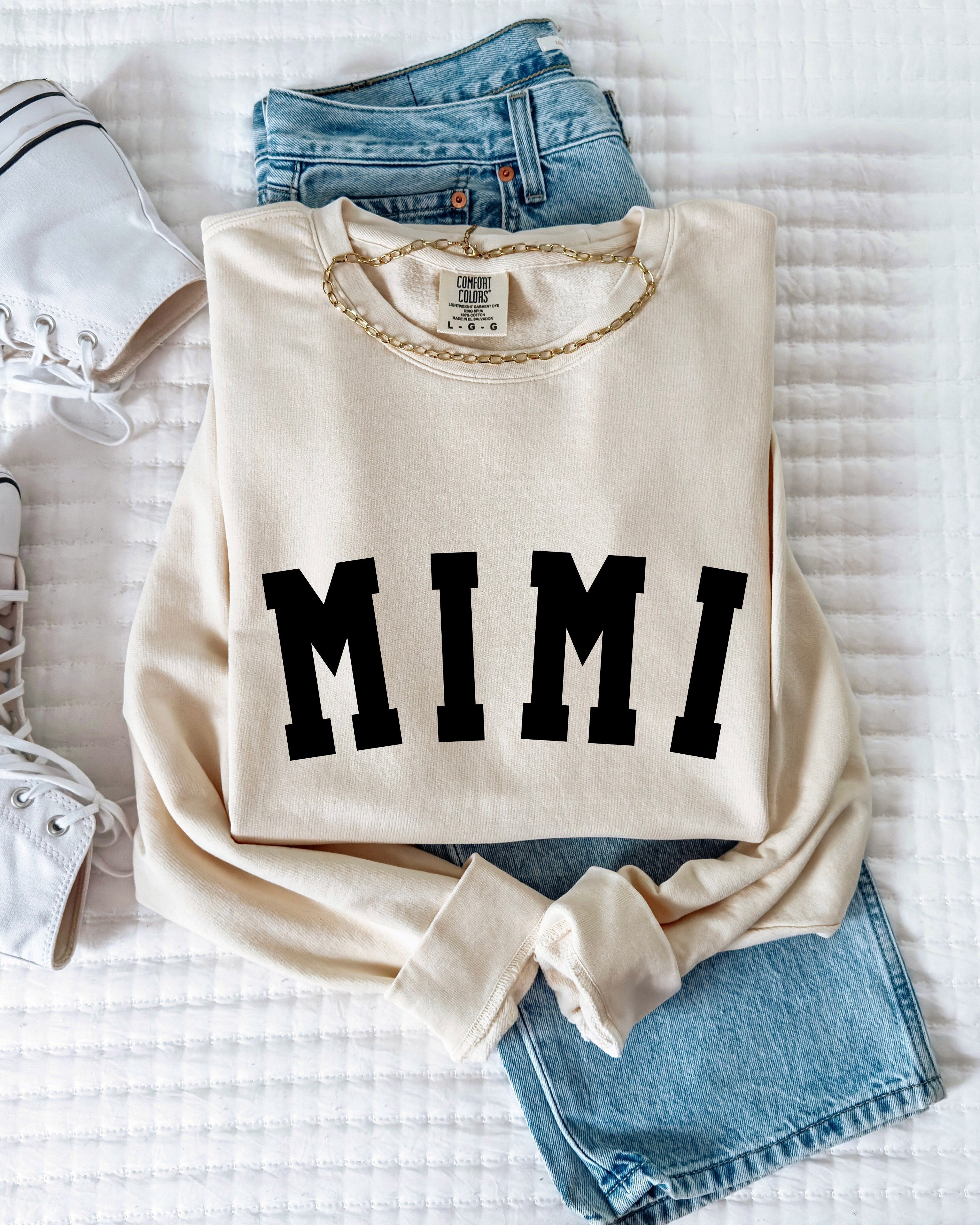 Mimi Grandma Garment Dyed Comfort Colors Sweatshirt