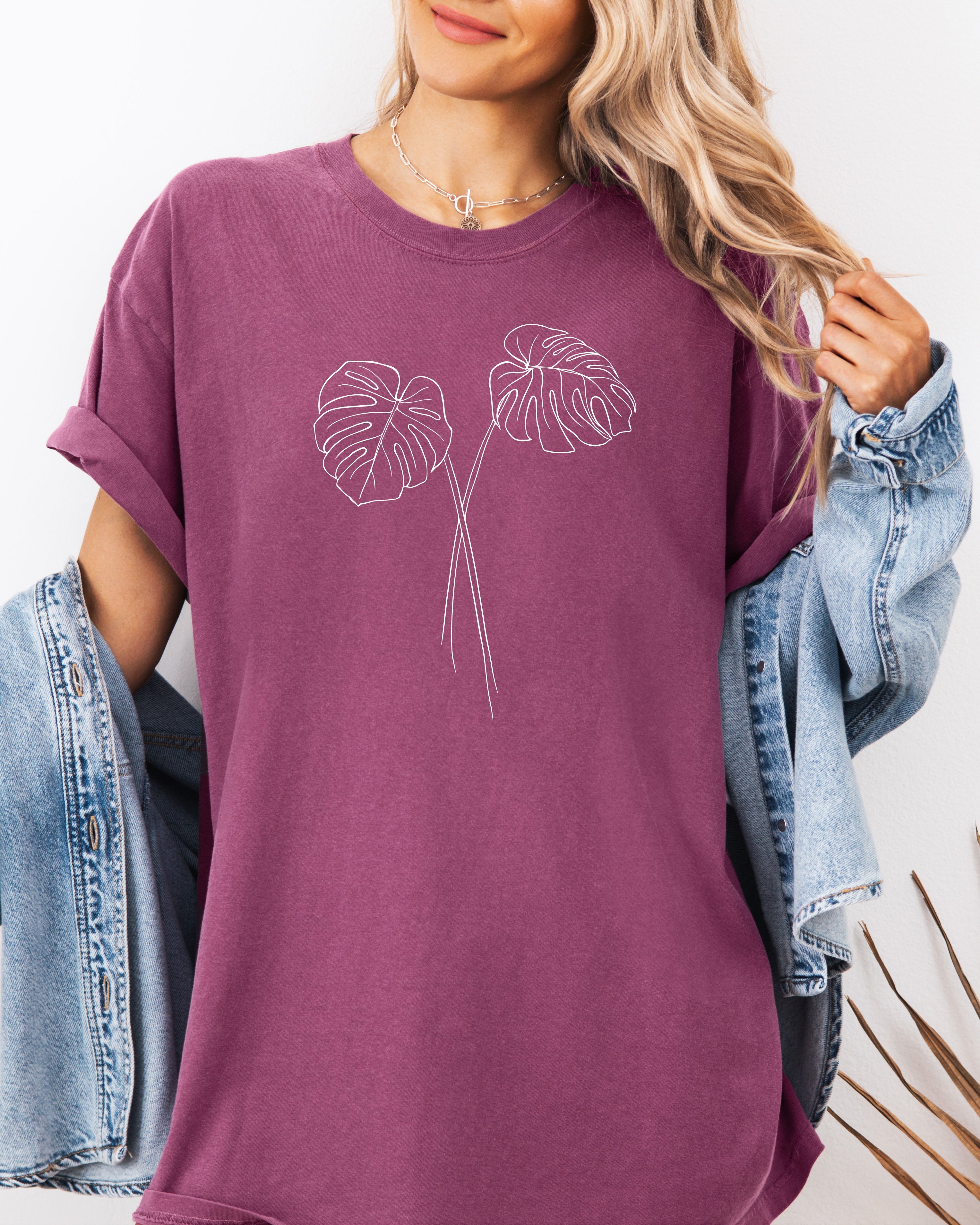 Monstera botanical Comfort Colors T Shirt (Monstera 2 leaves)