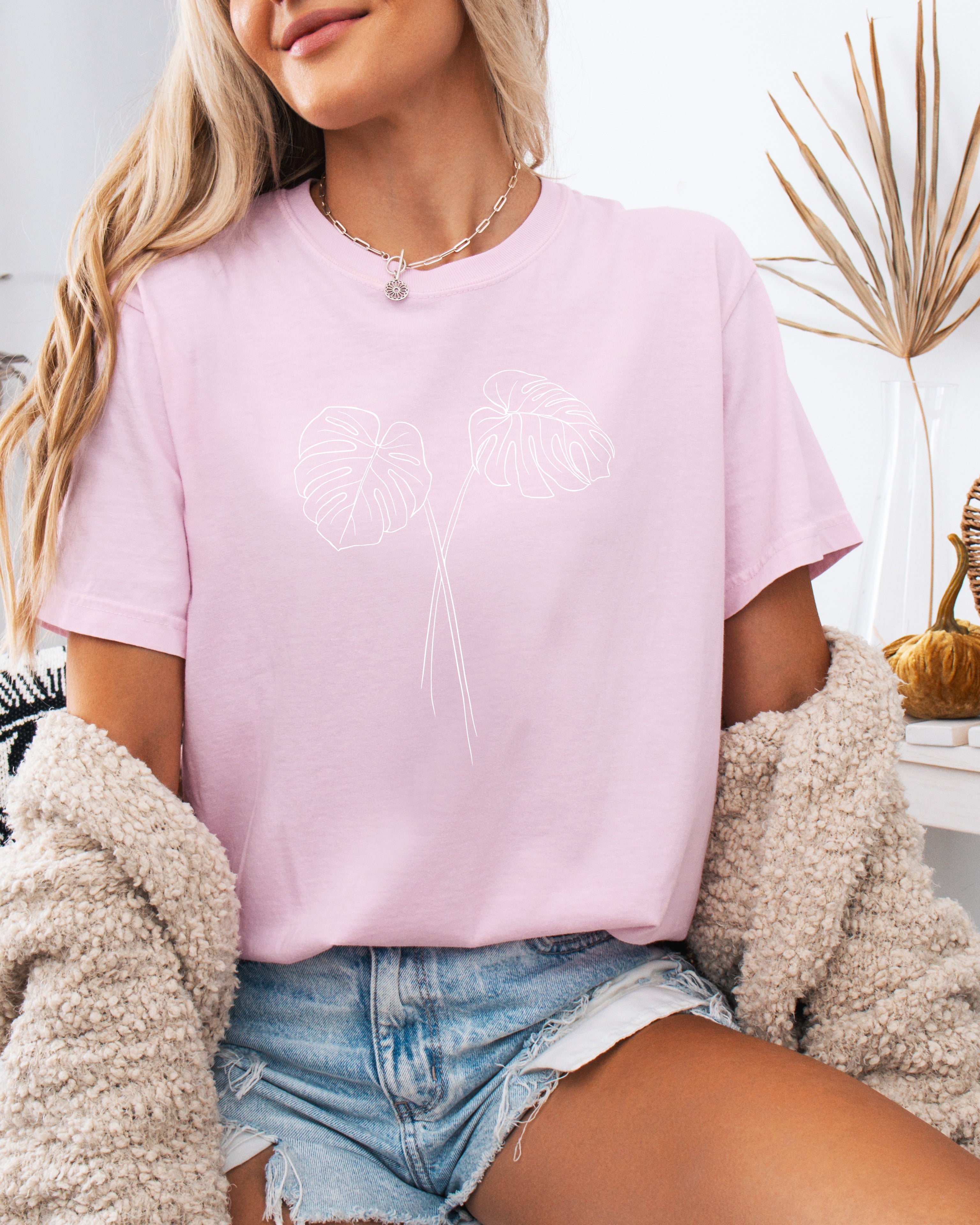 Monstera botanical Comfort Colors T Shirt (Monstera 2 leaves)