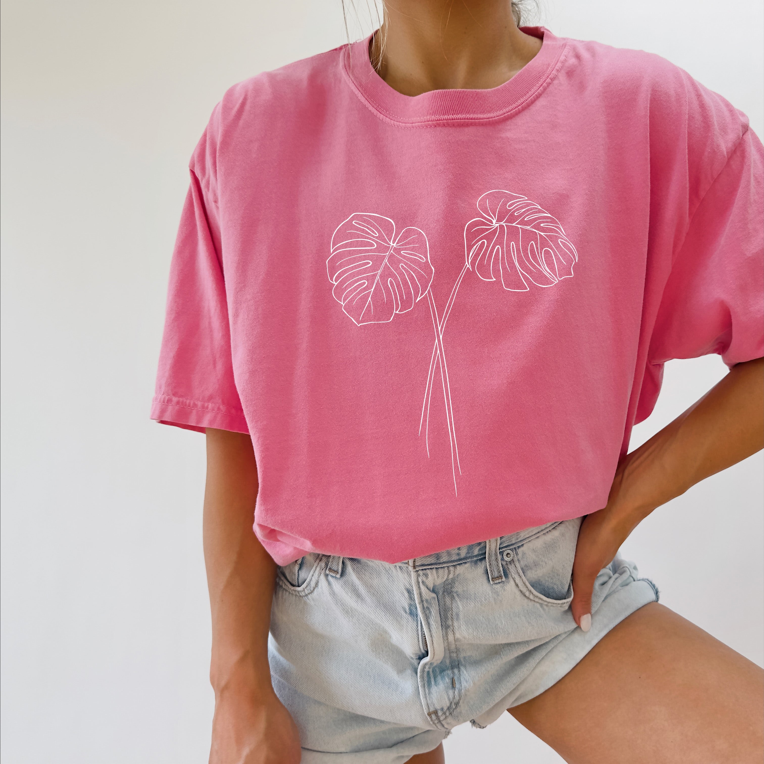 Monstera botanical Comfort Colors T Shirt (Monstera 2 leaves)