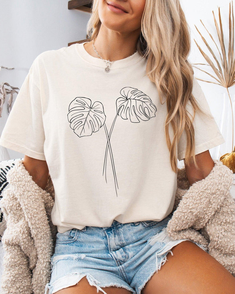 Monstera botanical Comfort Colors T Shirt (Monstera 2 leaves)