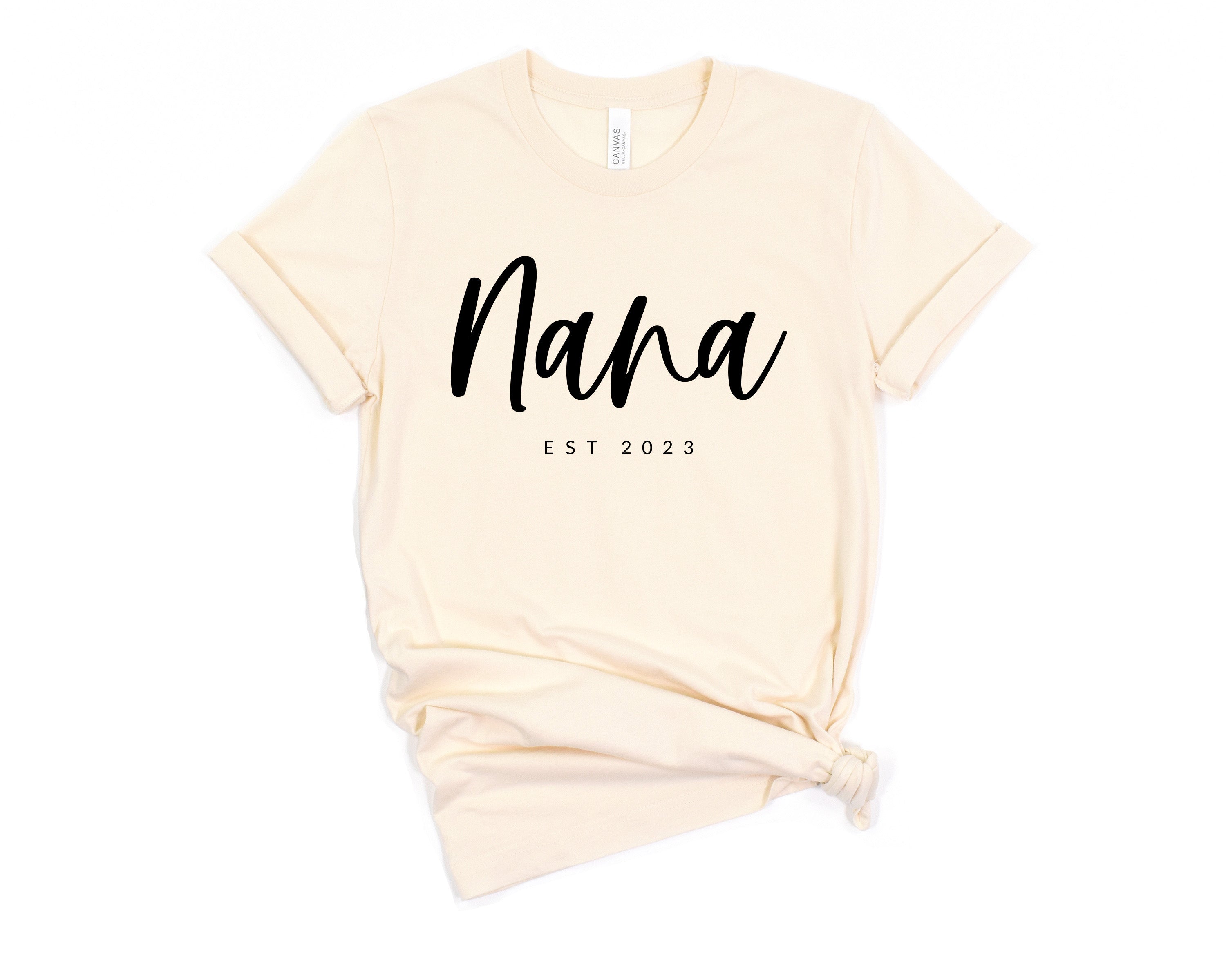 Nana Grandma Est Year Personalization Classic Soft Short Sleeve Shirt (Cursive)