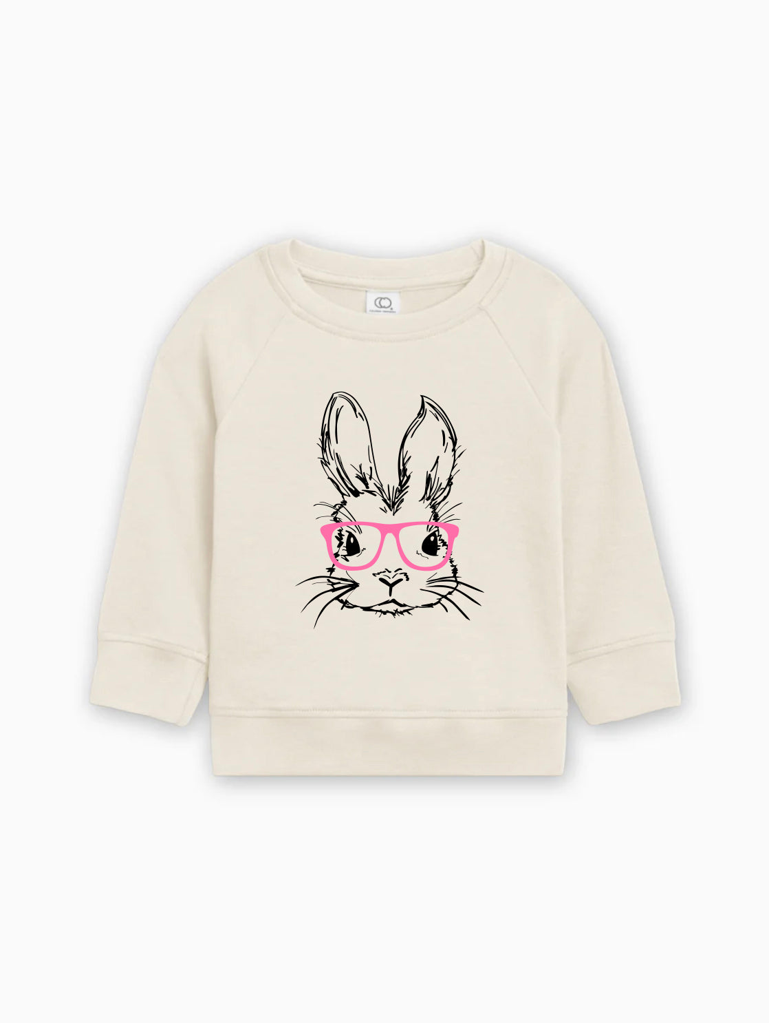 Easter Bunny With Pink Glasses Organic Cotton Baby toddler Pullover